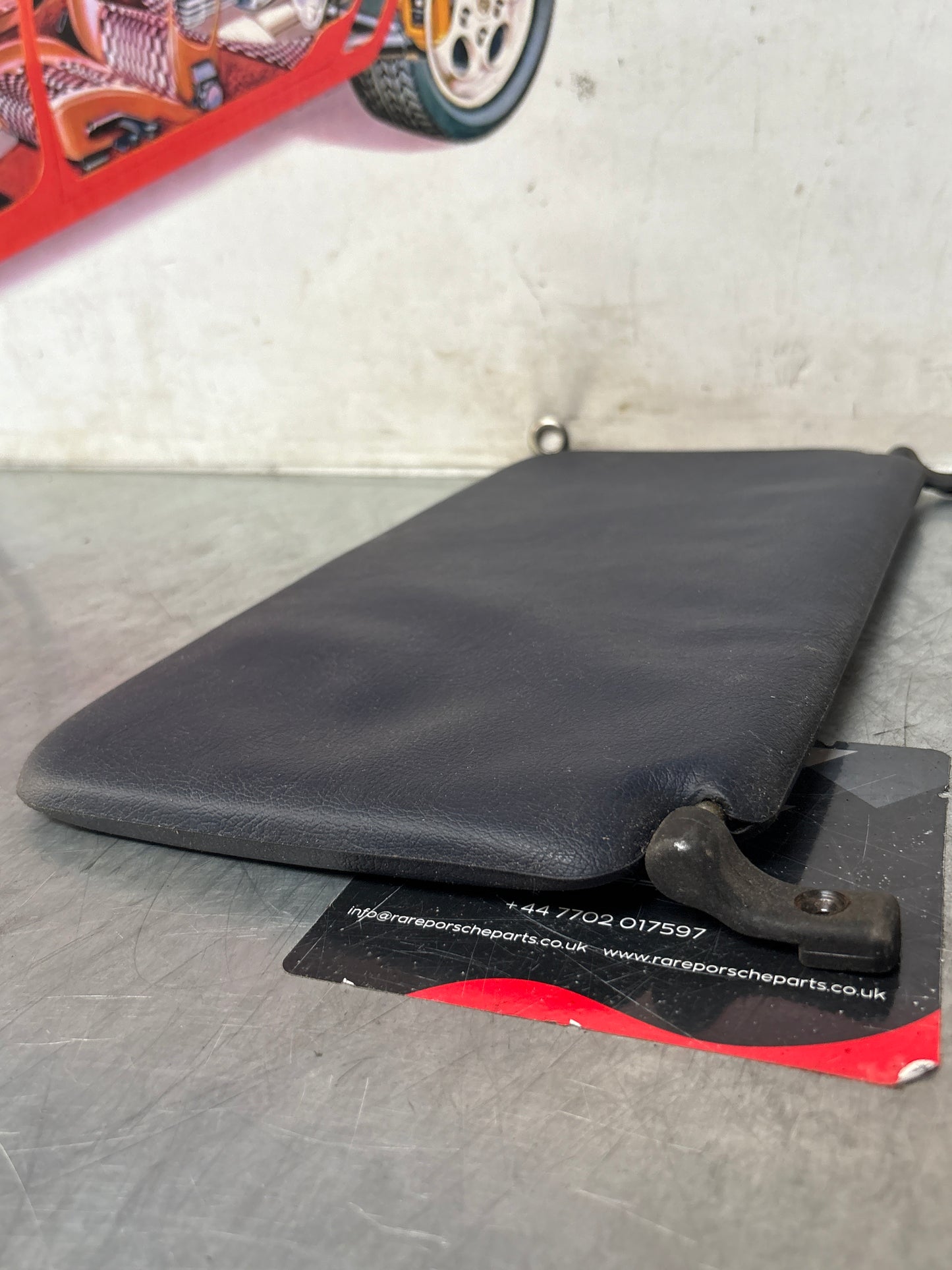 Porsche 928 L+R rear sunvisor, marine blue, used 92873103504