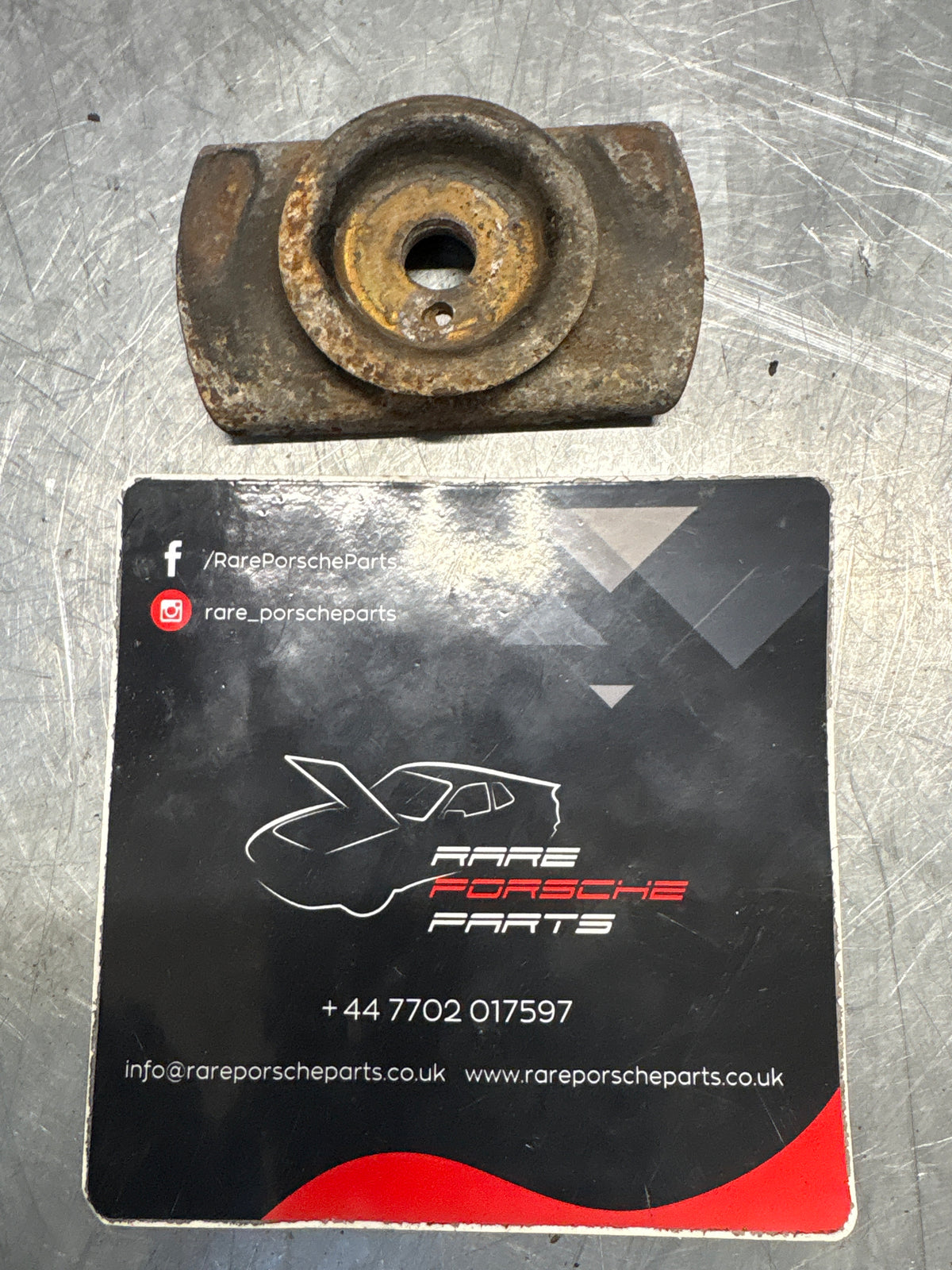 Porsche 914 engine carrier upper bracket, used 91437505800