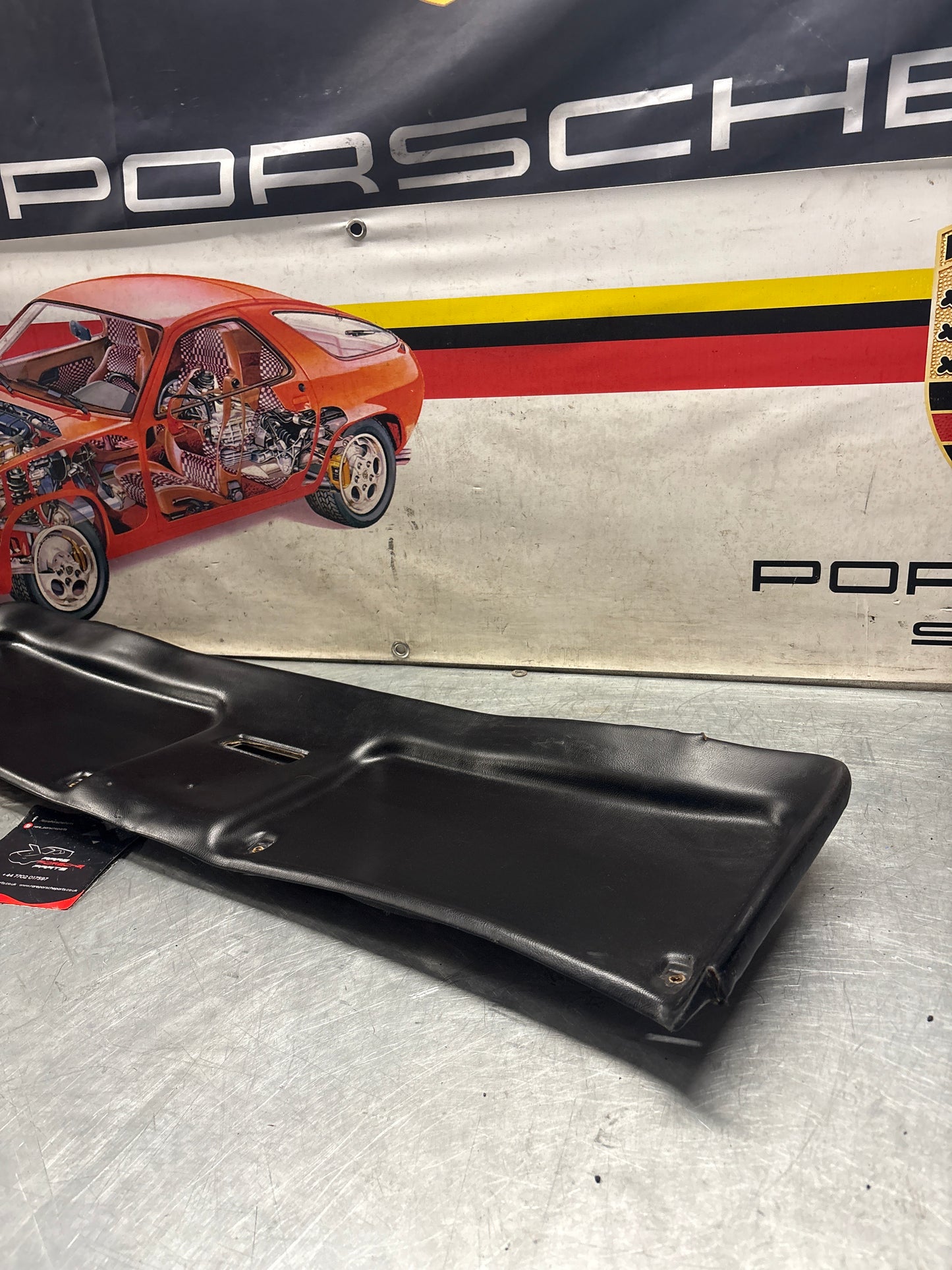 Porsche 928 sunroof mechanism cover trim, used, black 92855552702