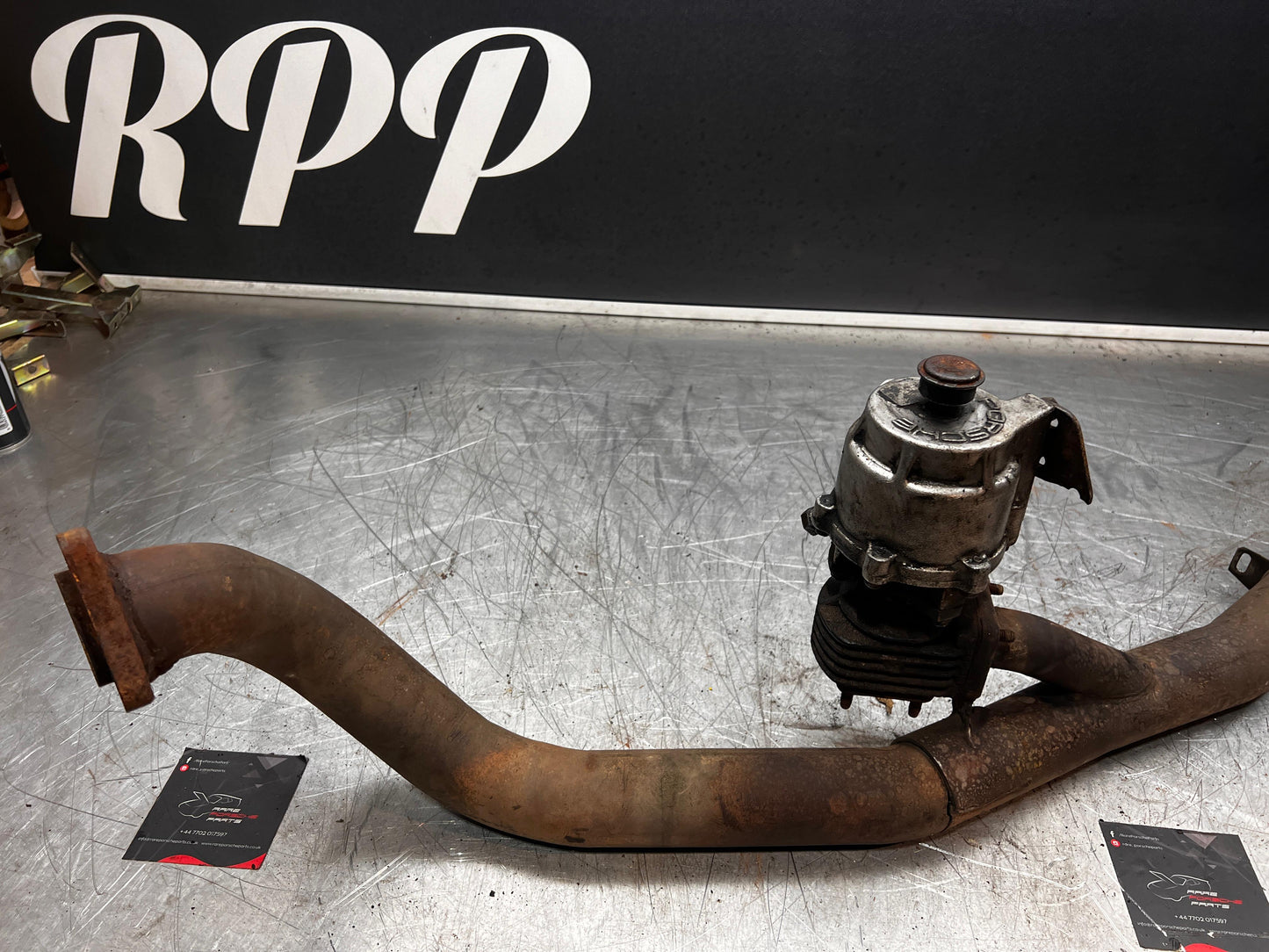 Porsche 924 Turbo exhaust silencer with wastegate 93111190500 93111190100 spares or repair