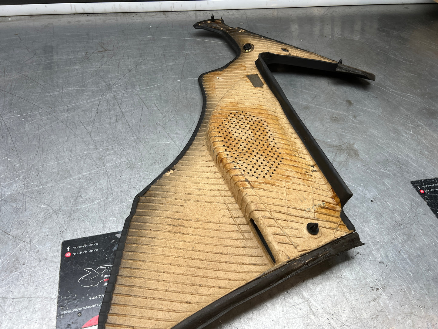 Porsche 944 black rear interior C Post trim card right side. Quarter panel trim used 944555022