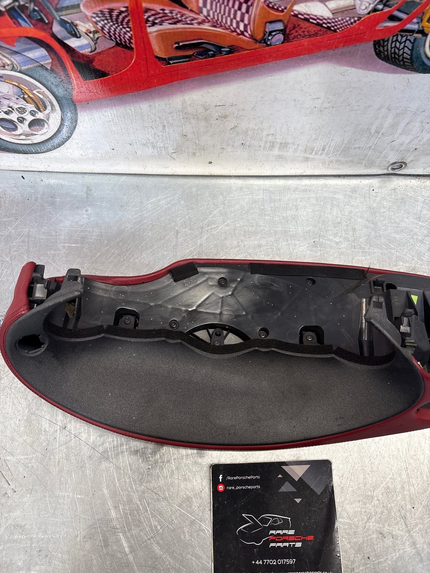 Porsche 911 996 RHD dasboard cluster trim, used, burgundy 99655205902