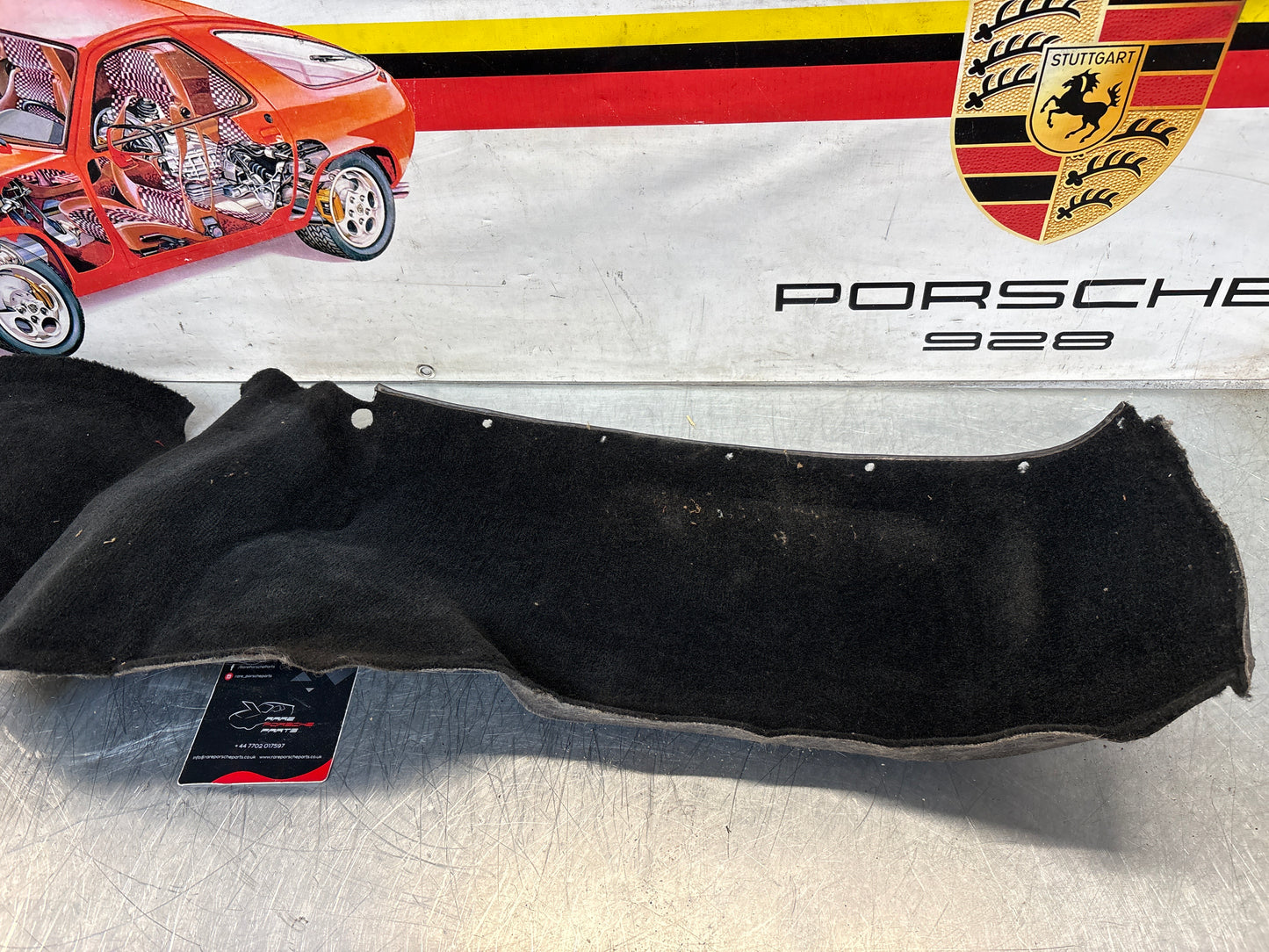 Porsche 924S 944 85.5- side trim panel, right, O/S black 94455508401 used