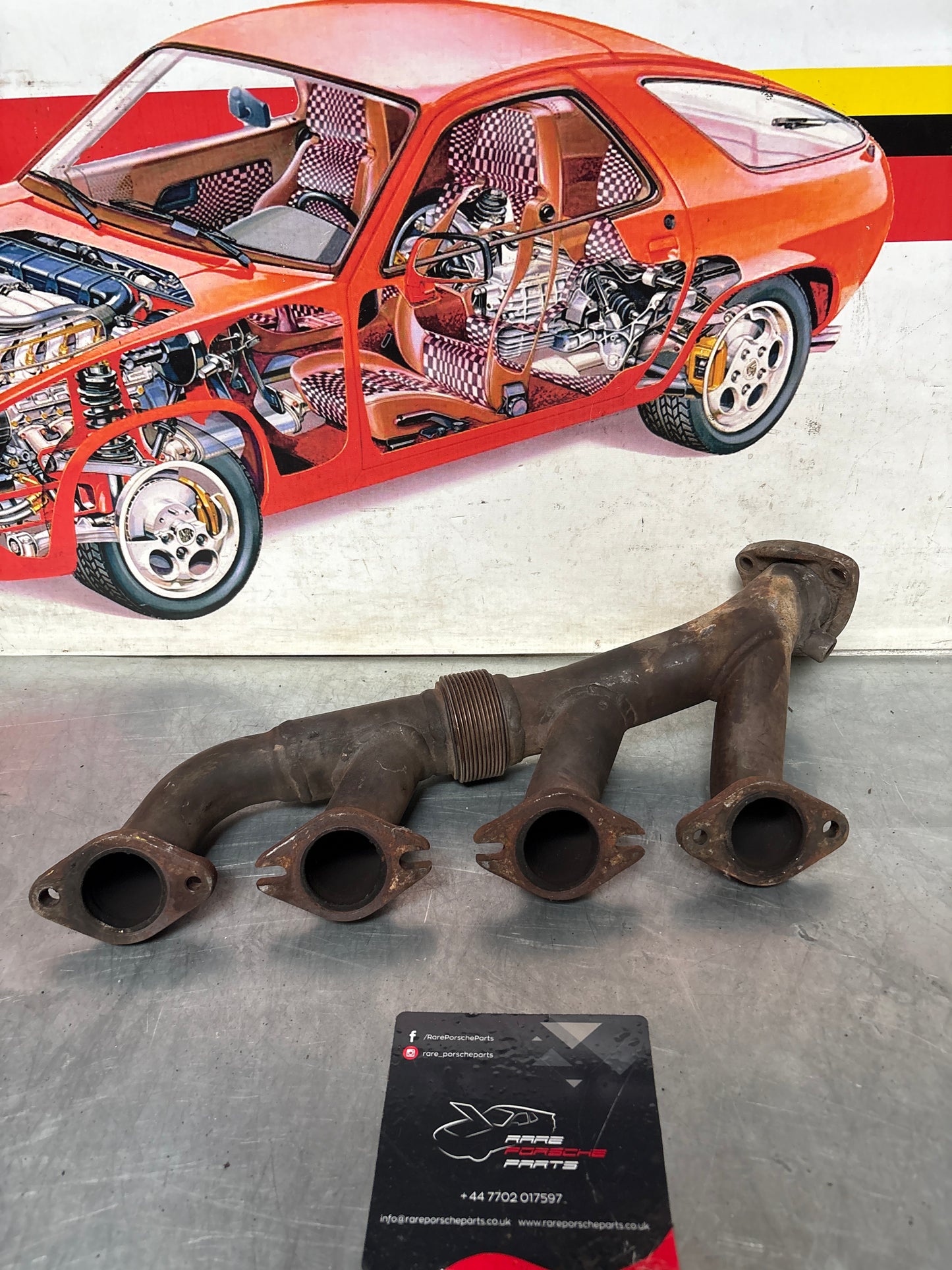 Porsche 928 exhaust manifold, left 92811114505, used