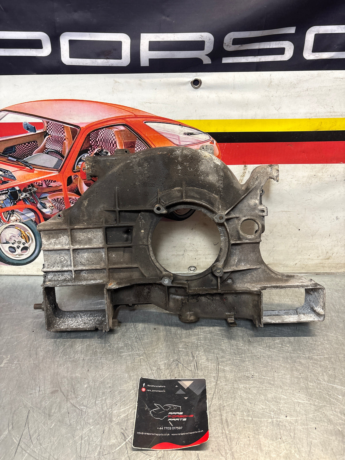 Porsche 914 engine cooling fan housing, used 021119215A