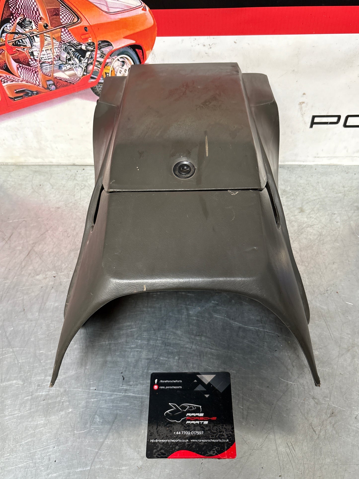 Porsche 928 S center console, rear armrest, Grey, no key 92852206757 used