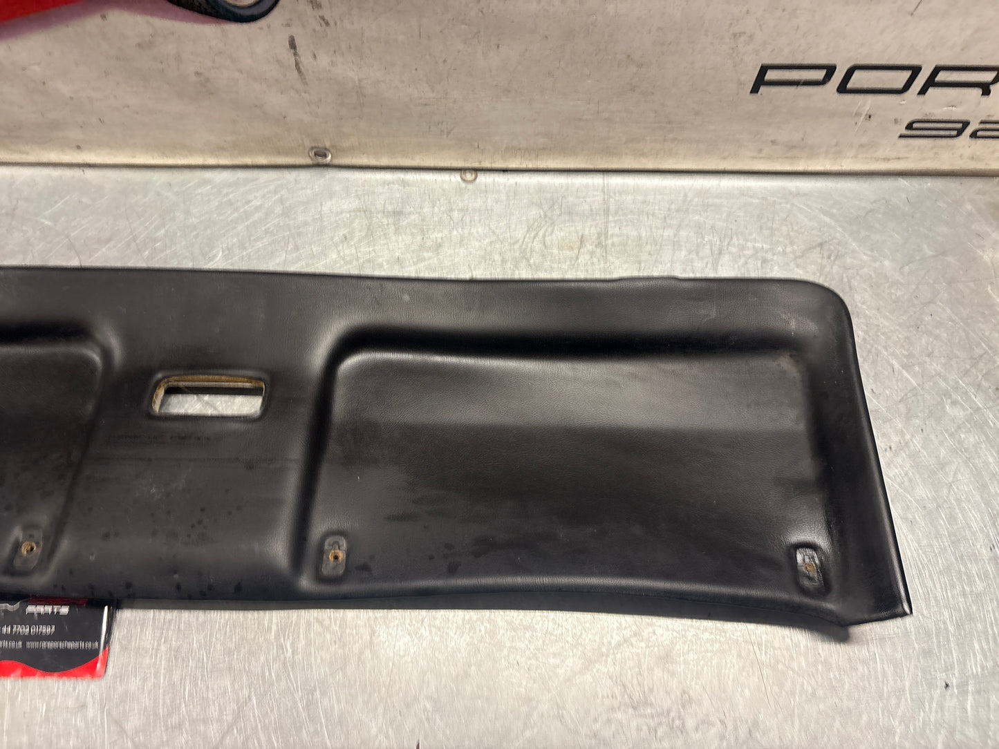 Porsche 928 sunroof mechanism cover trim, used, black 92855552702
