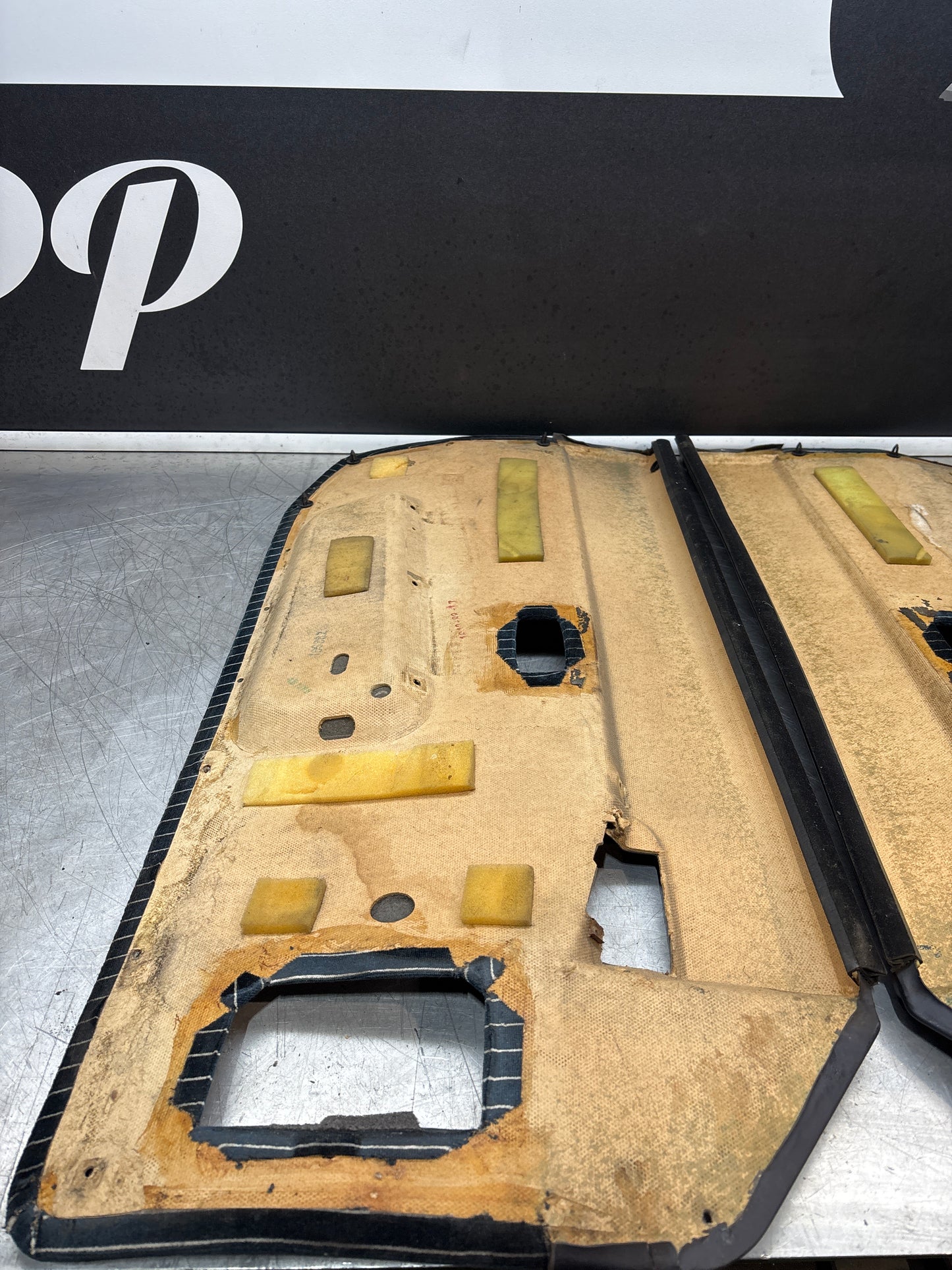 Pair Of Porsche 944 marine blue pinstripe door cards 94455501701 94455501801 used, nice condition.