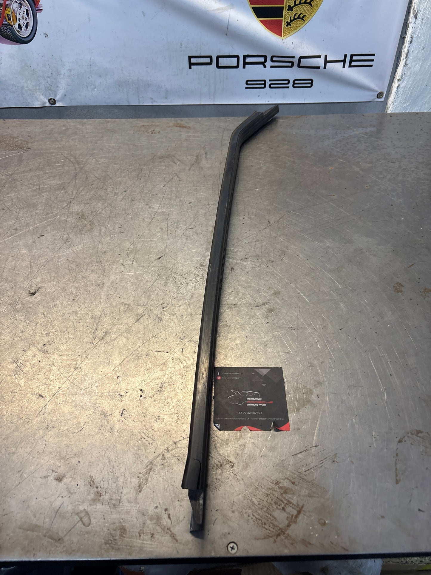 Porsche early 924/944 right sill trim, used 477853658A