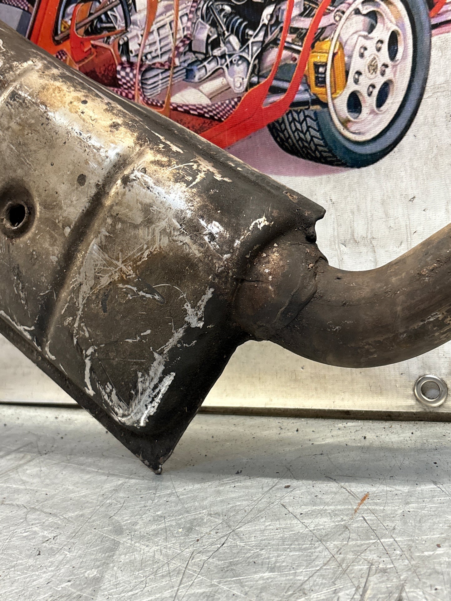 Porsche 928 S4 right middle silencer, used 92811109403