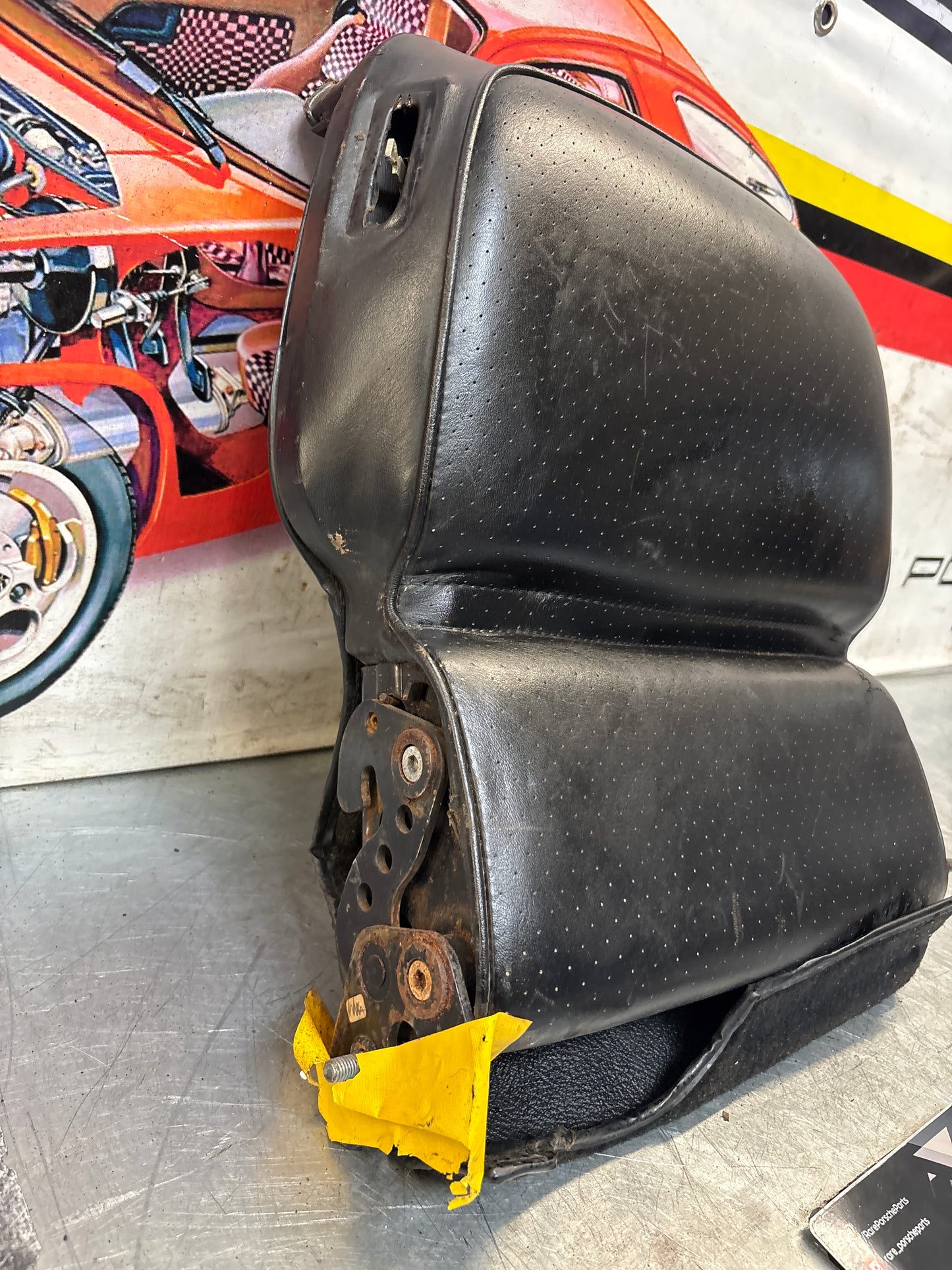 Porsche 928 rear right seat backrest, black, leather used 92852203852