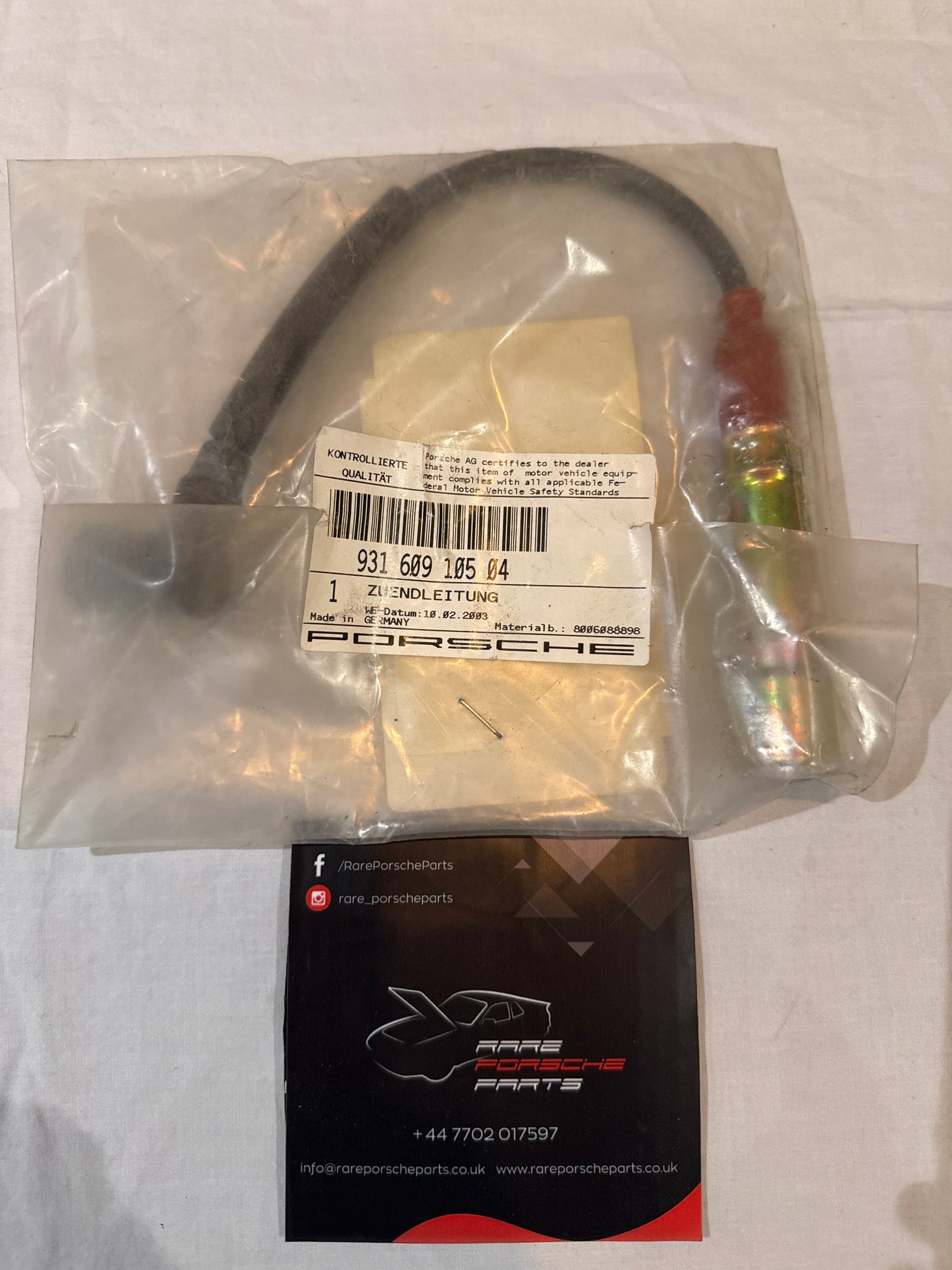 Porsche 924 Turbo ignition ht lead  93160910504 NOS