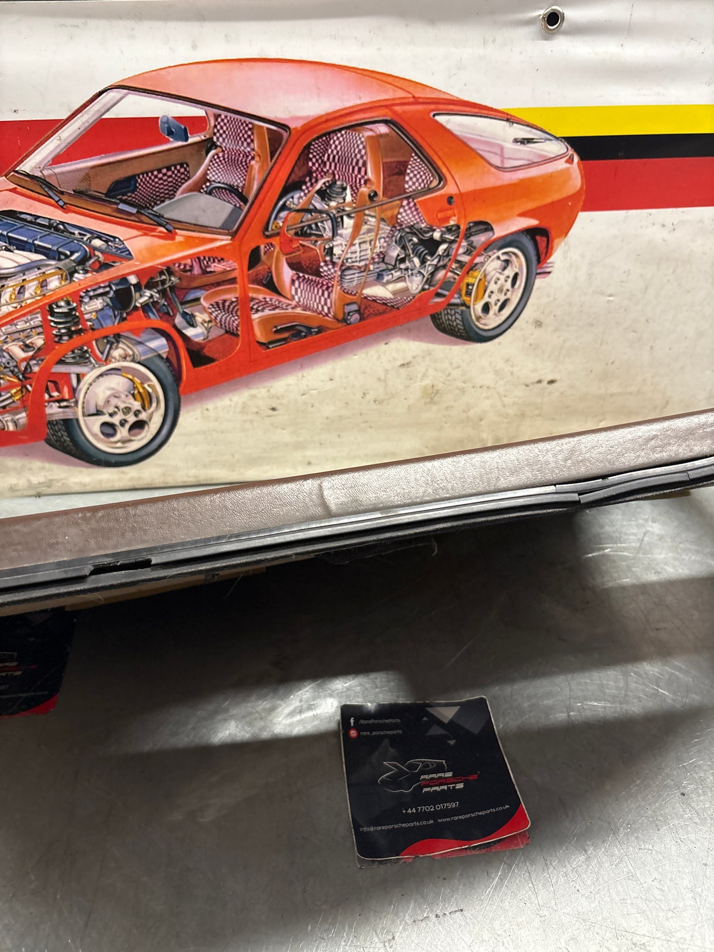 Porsche 924 brown/beige electric window door card, right, off side 477867012 used