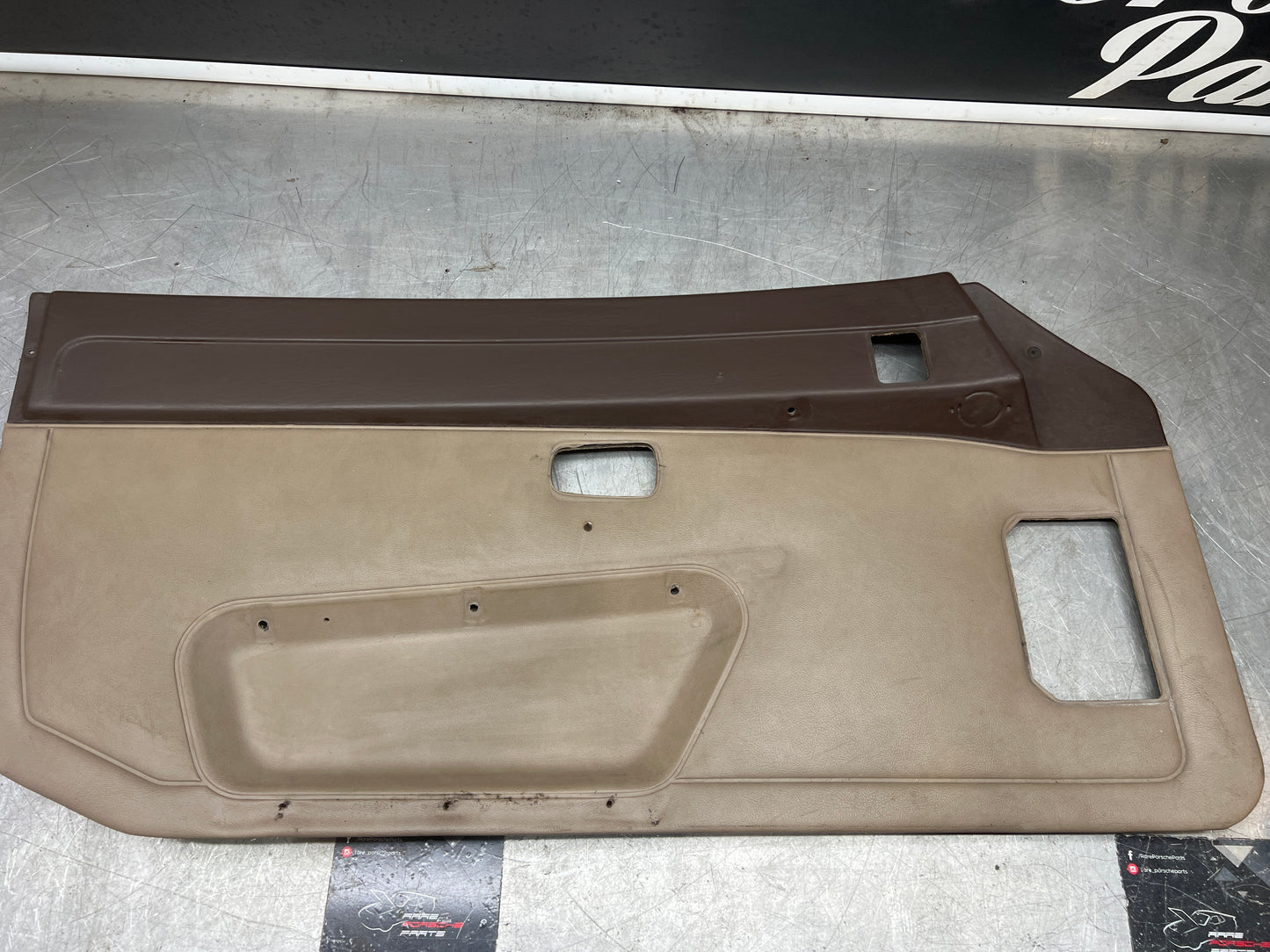 Porsche 924/944 early Porsche brown / cream door card used condition left side, Rhd, 478867011