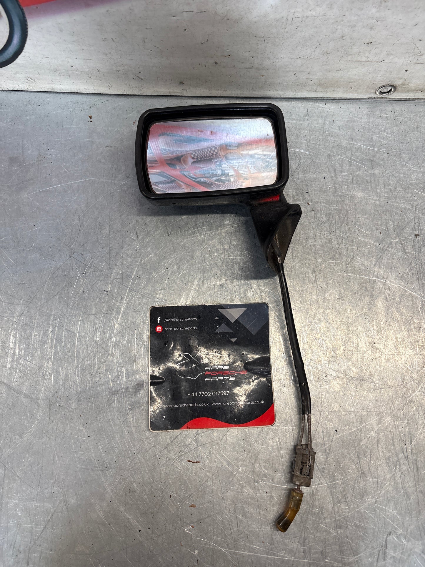Porsche 924 early left side mirror, used