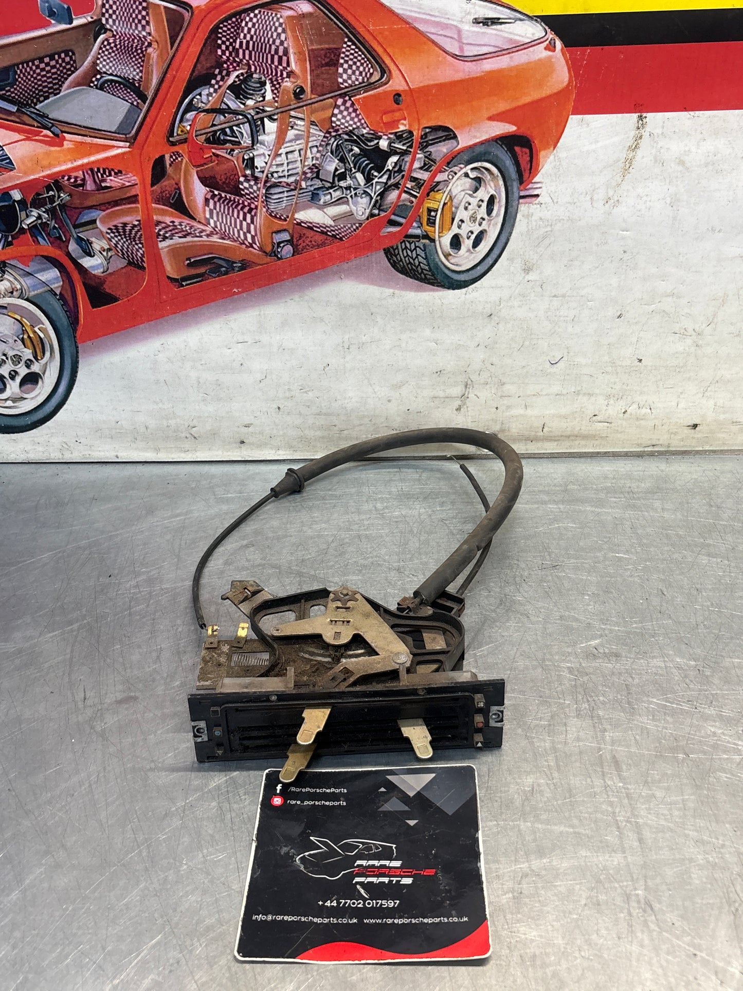 Porsche 924 heater control dashboard slider switches, used 477959291, 477819045, 477819021B (two bolt type)
