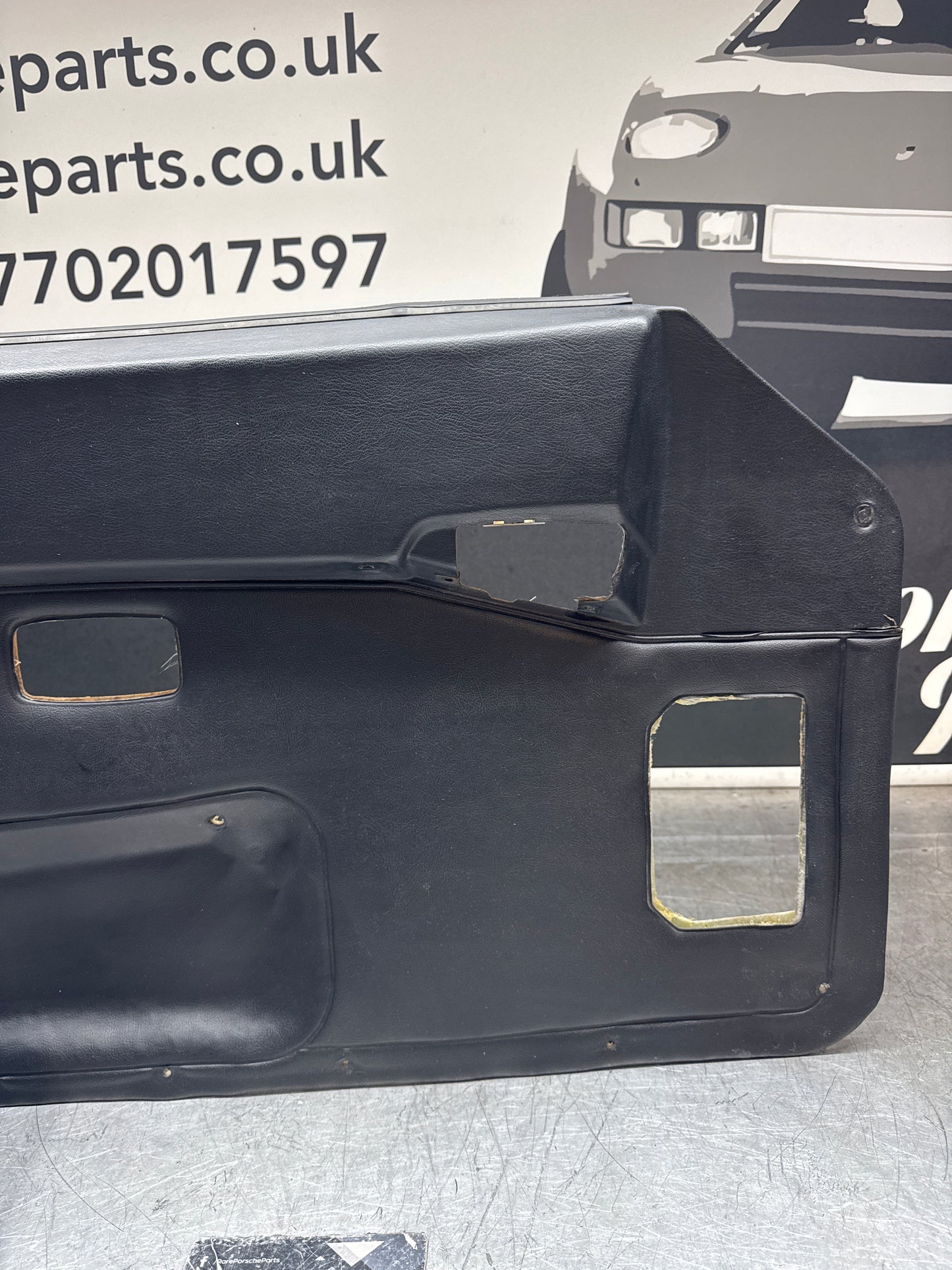 Porsche 944 left black door card for late cars from 85.5. Fibreglass repair.