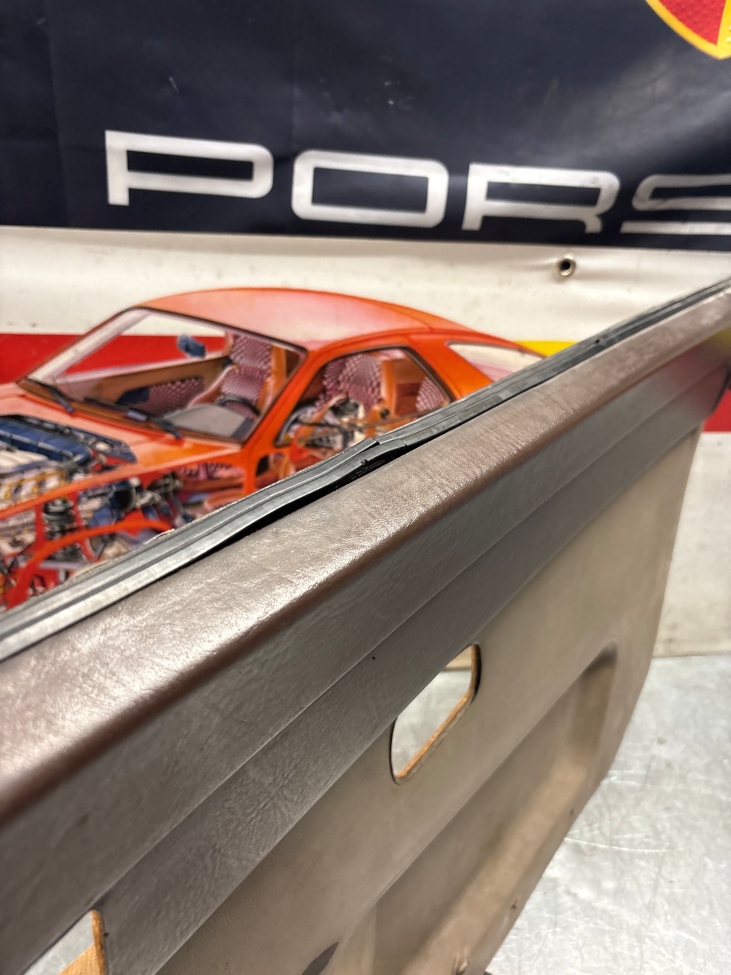 Porsche 924 brown/beige electric window door card, right, off side 477867012 used