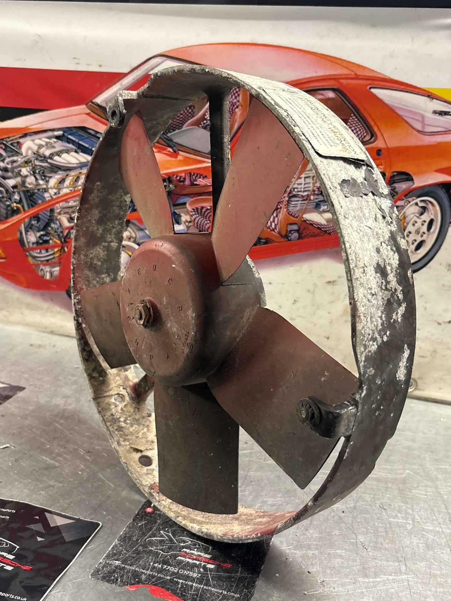 Porsche 928, -79 Air conditioner condenser  cooling  fan, genuine 92862410300 used