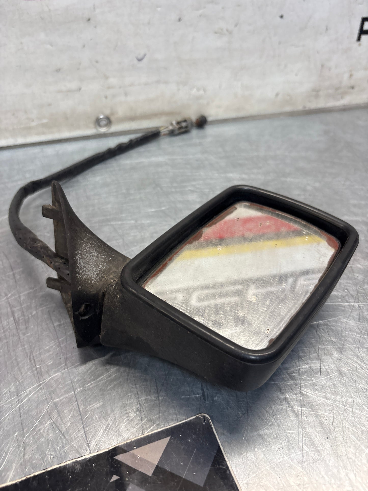 Porsche 924 early left side mirror, used