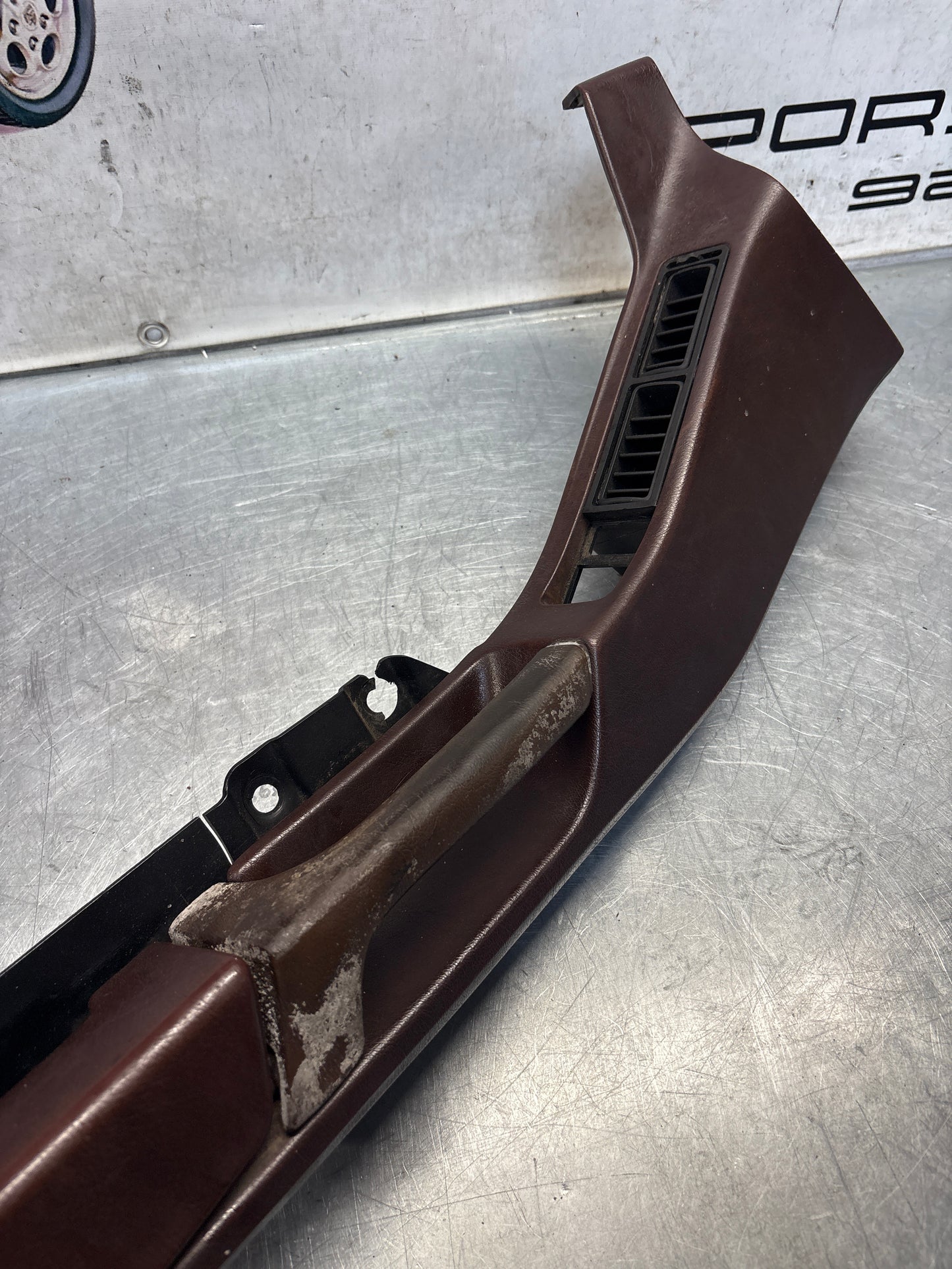 Porsche 928 burgundy door armrest, left, off side, 92855510103, used