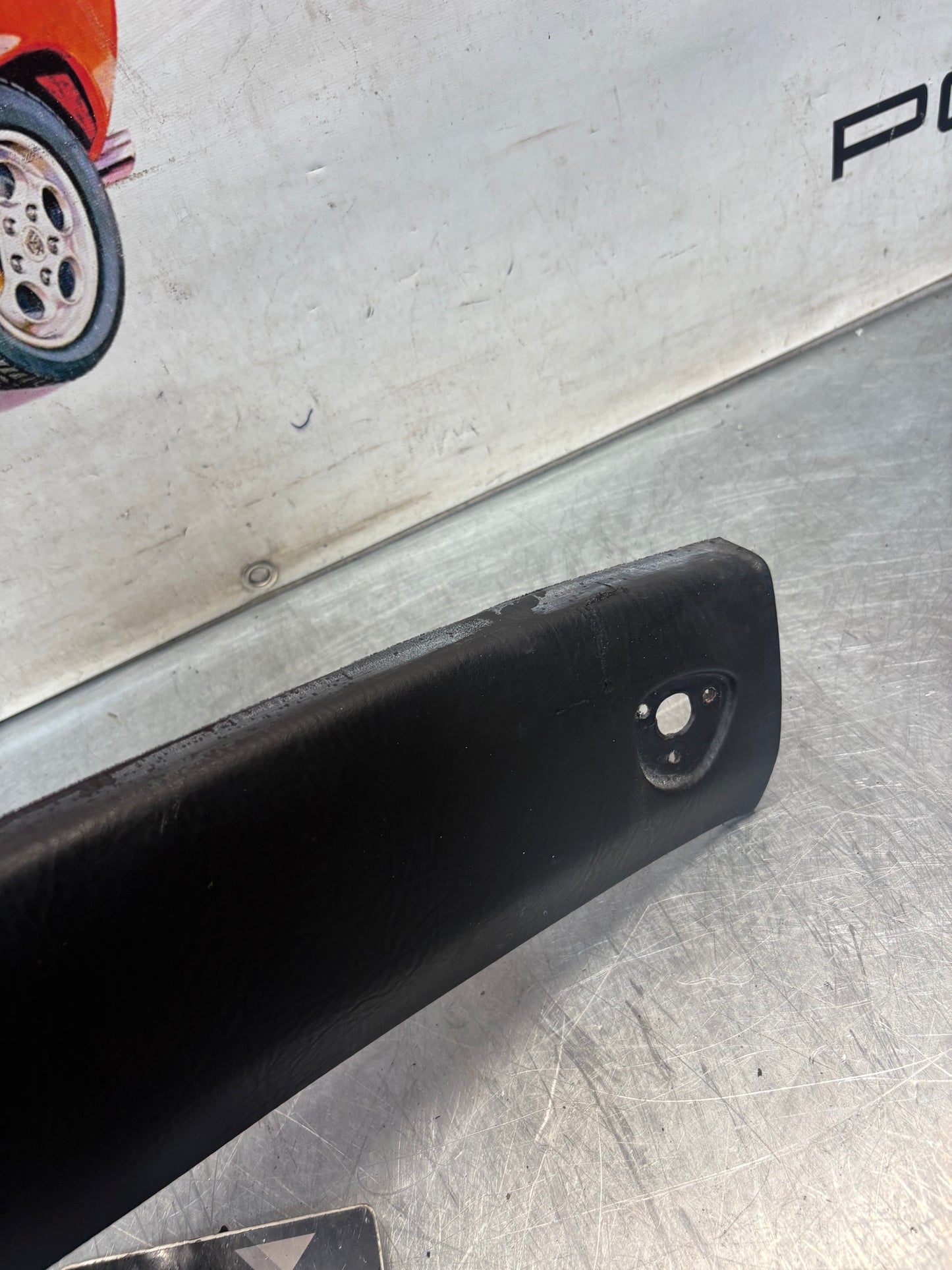 Porsche 924 944 -85.5 front roof / sun visor trim, black 477867511, used