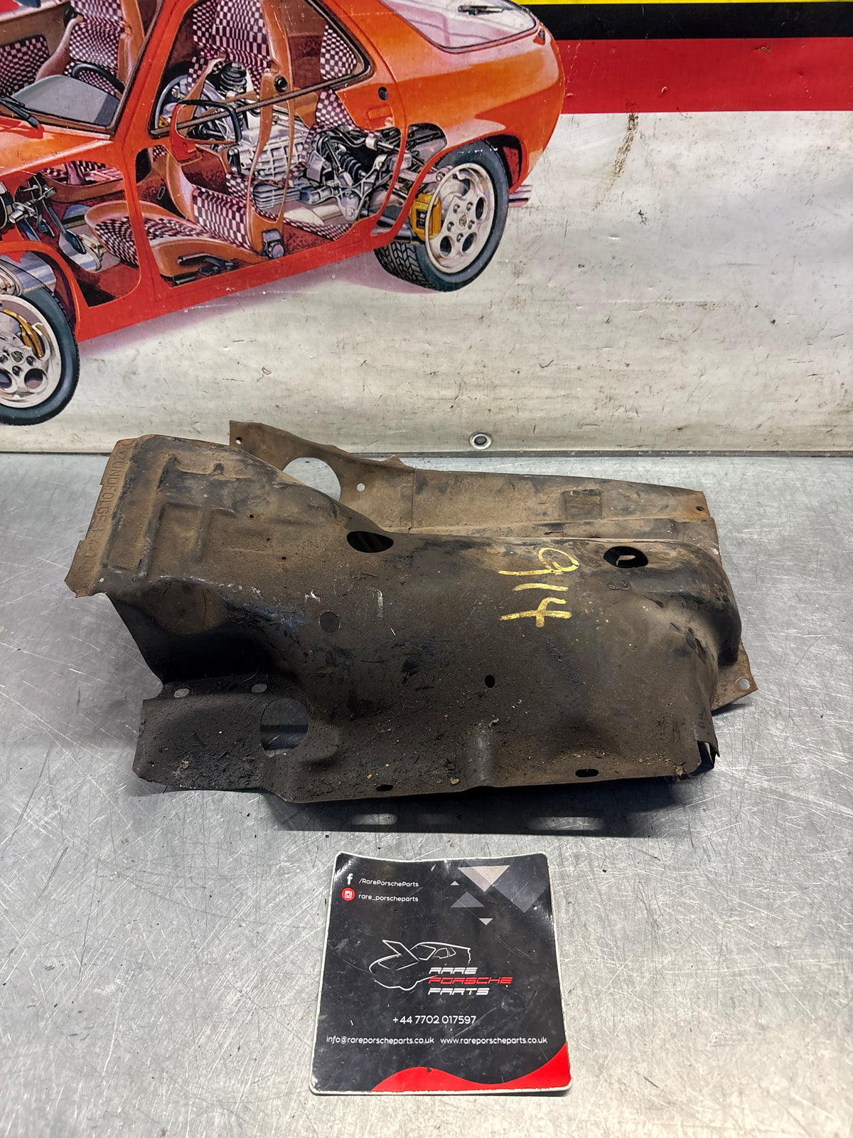 Porsche 914 cylinder cover heat shield, used 022119299A
