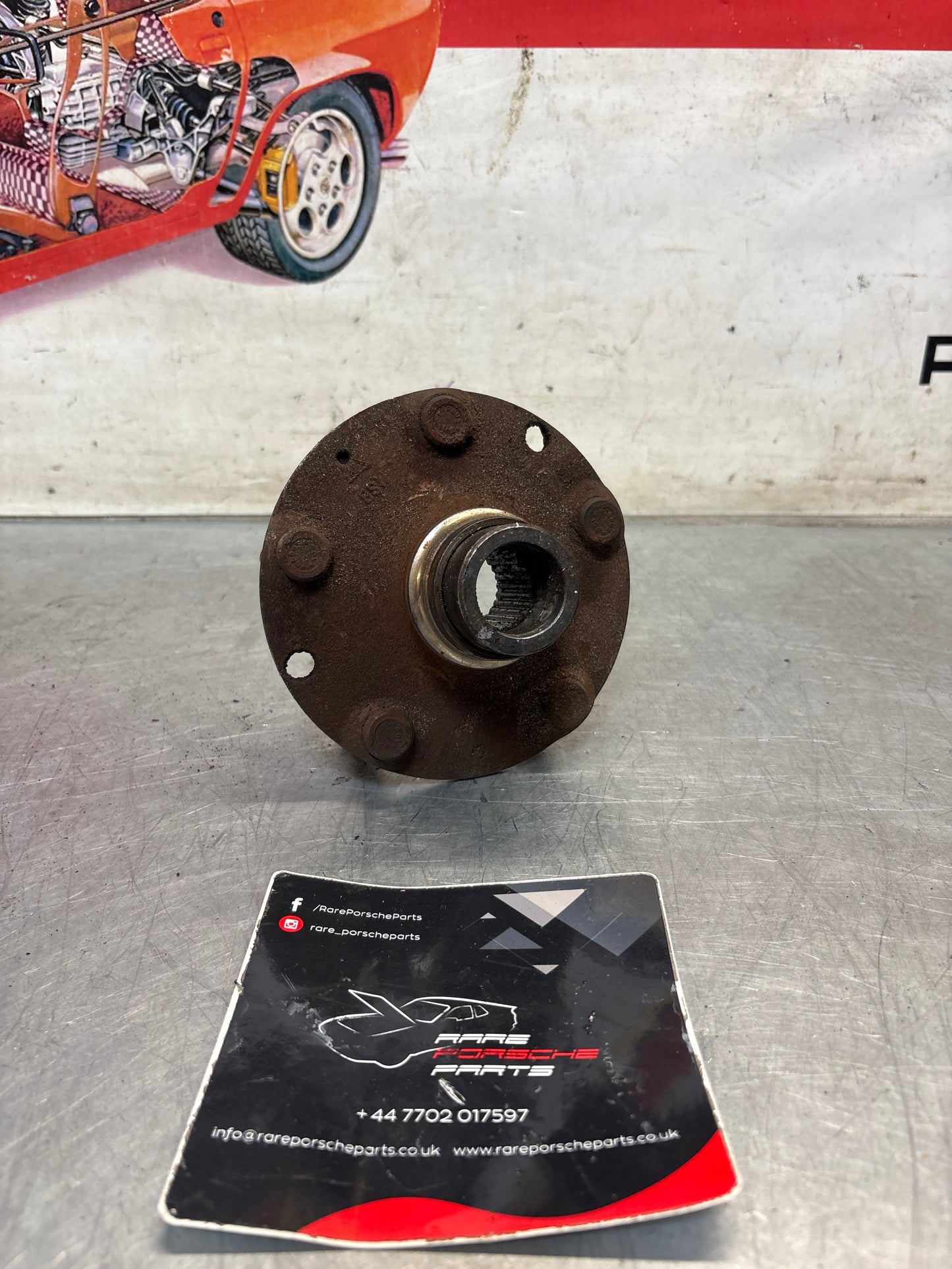 Porsche 928 rear wheel hub, 92833106507, used with long stud bolt