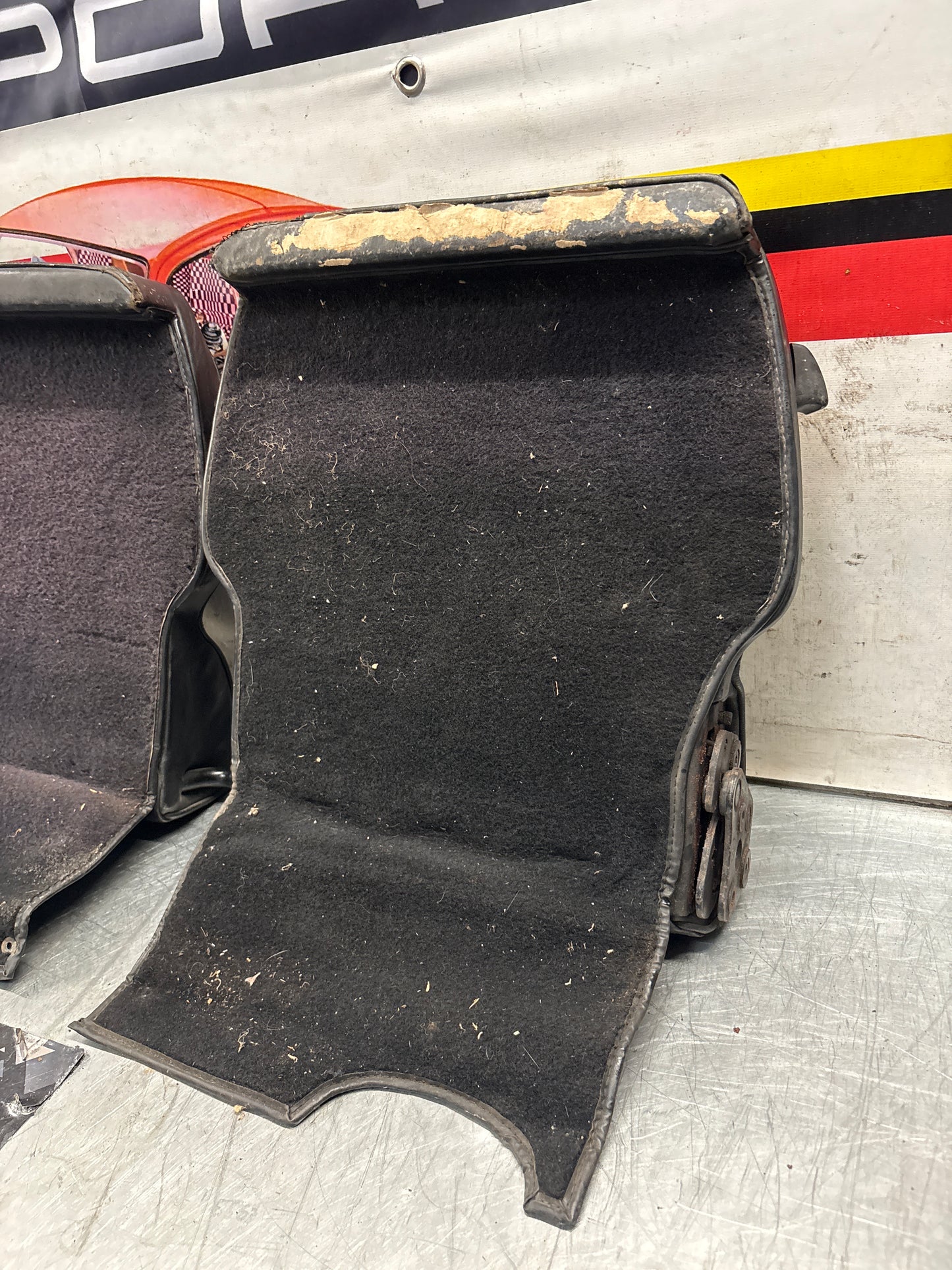 Porsche 928 black leather rear seat set, used