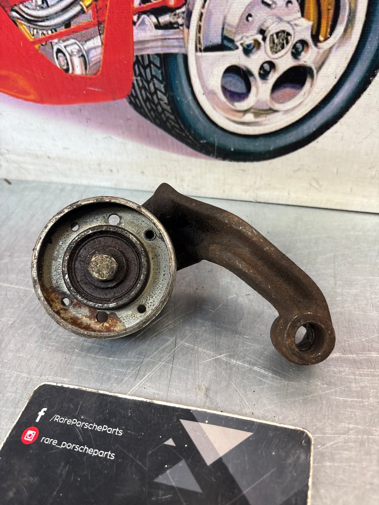 Porsche 928 belt tensioner bracket, used 9281055403R / 92810554003