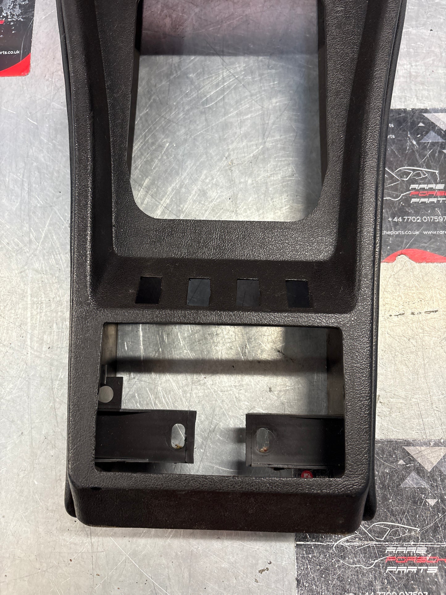 Porsche 924 centre console black, no switch holes 477857951 / 477857969 used