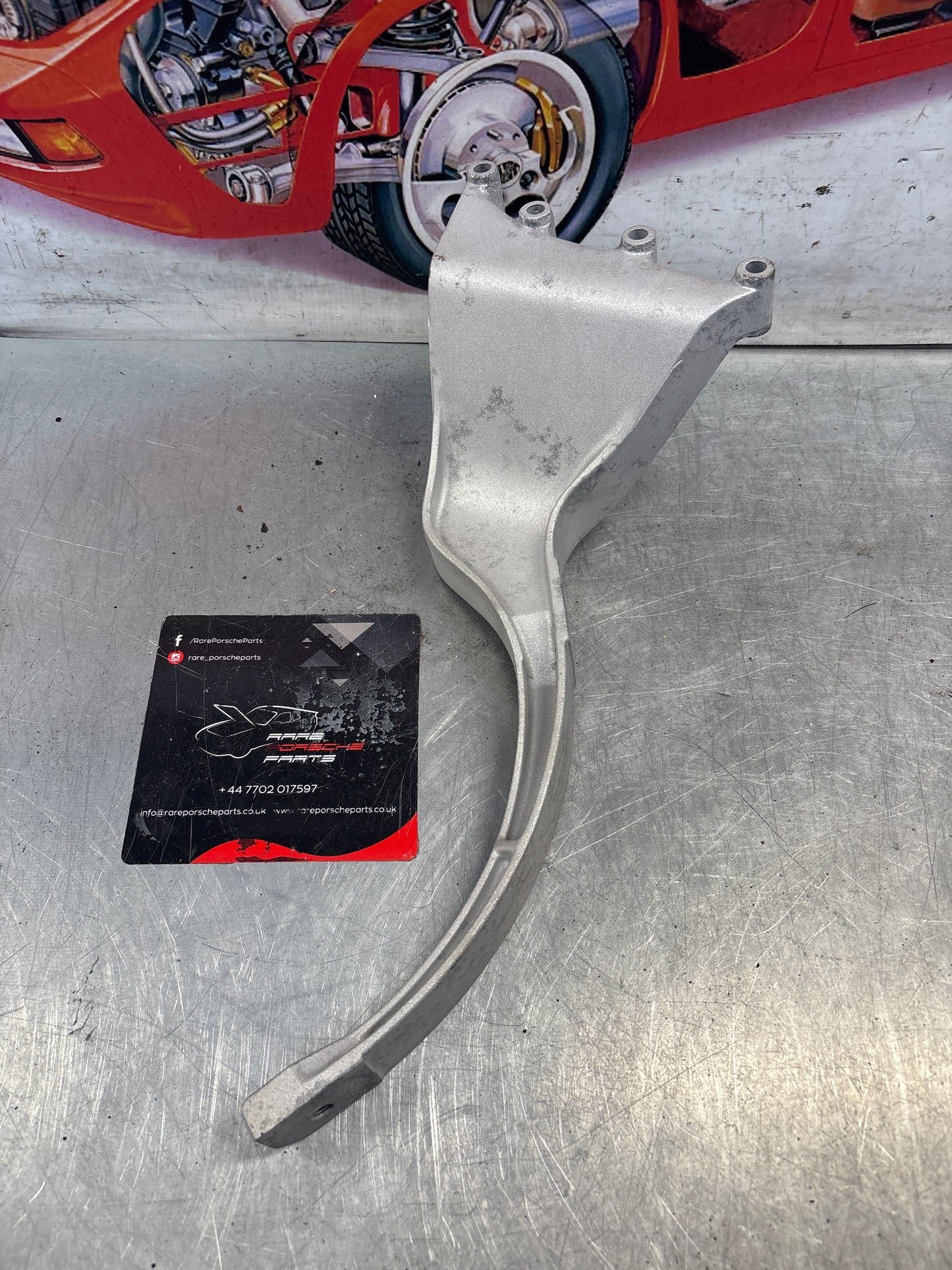 Porsche 924 exhaust support bracket, refurbished 477253243