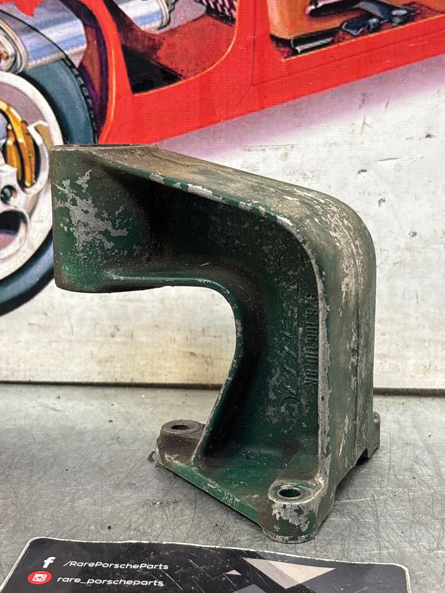 Porsche 928 engine cooling fan bracket, used 9281061100R