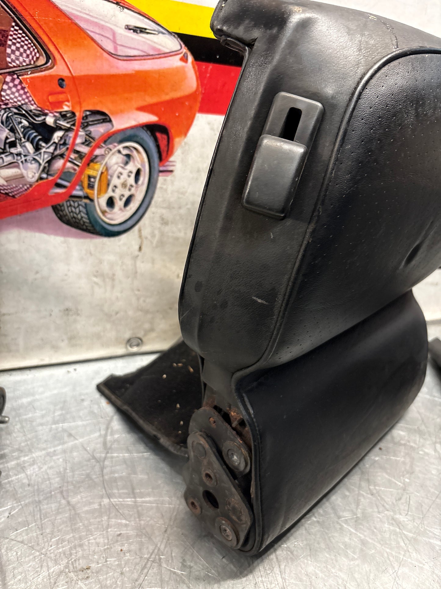 Porsche 928 black leather rear seat set, used