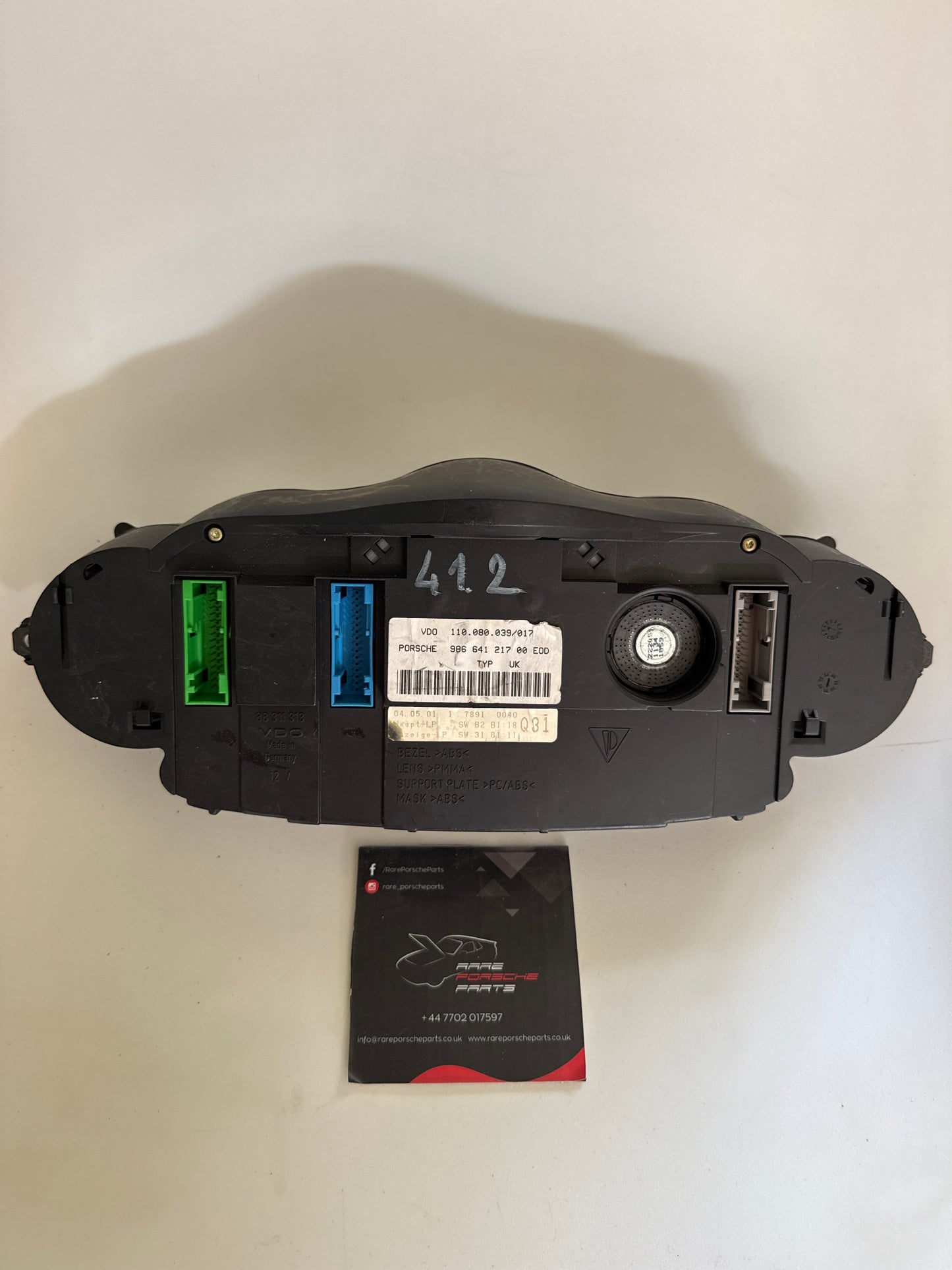 Porsche Boxter 986 Instrument Cluster, unknown mileage 98664121700 used