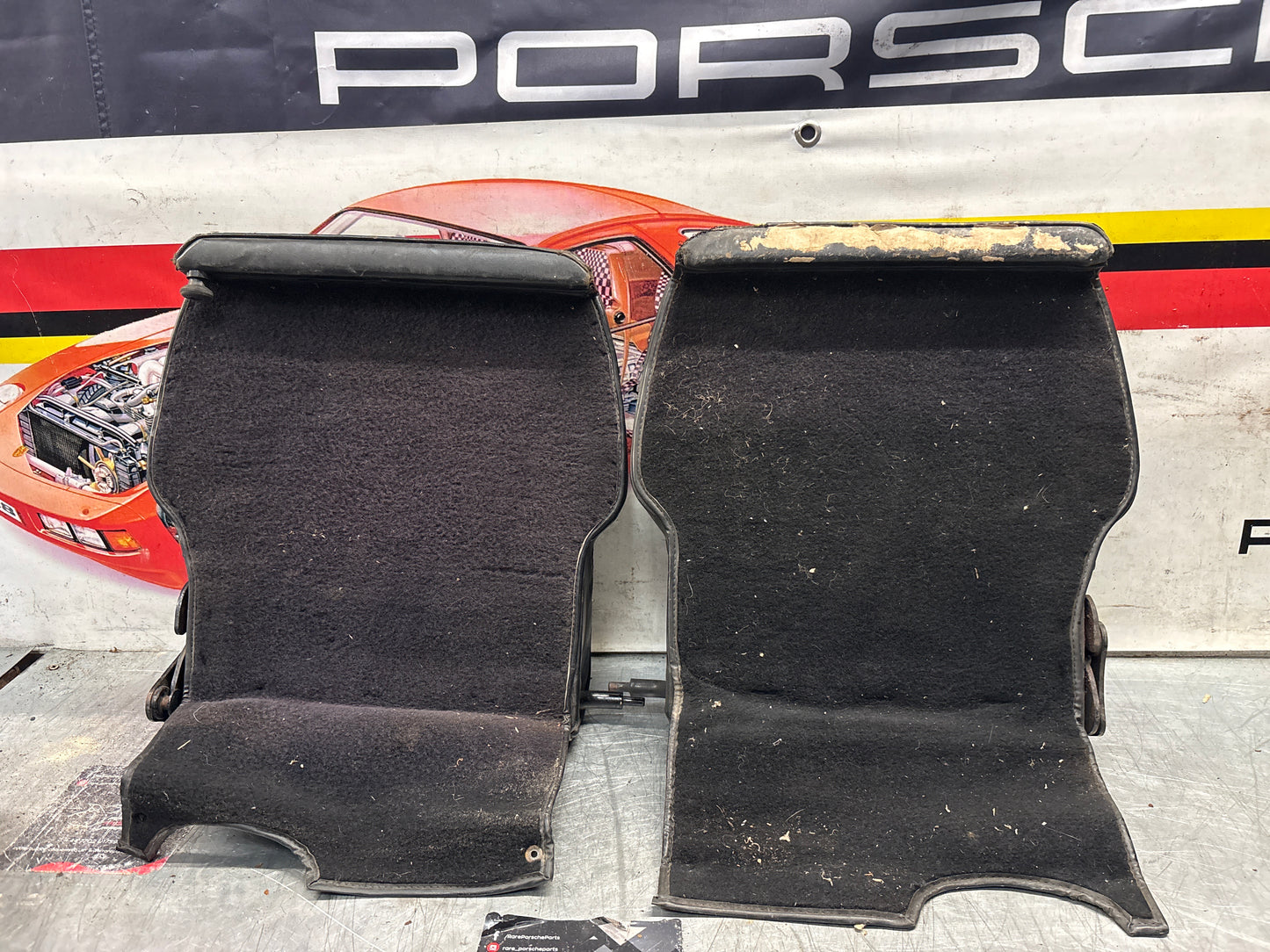 Porsche 928 black leather rear seat set, used