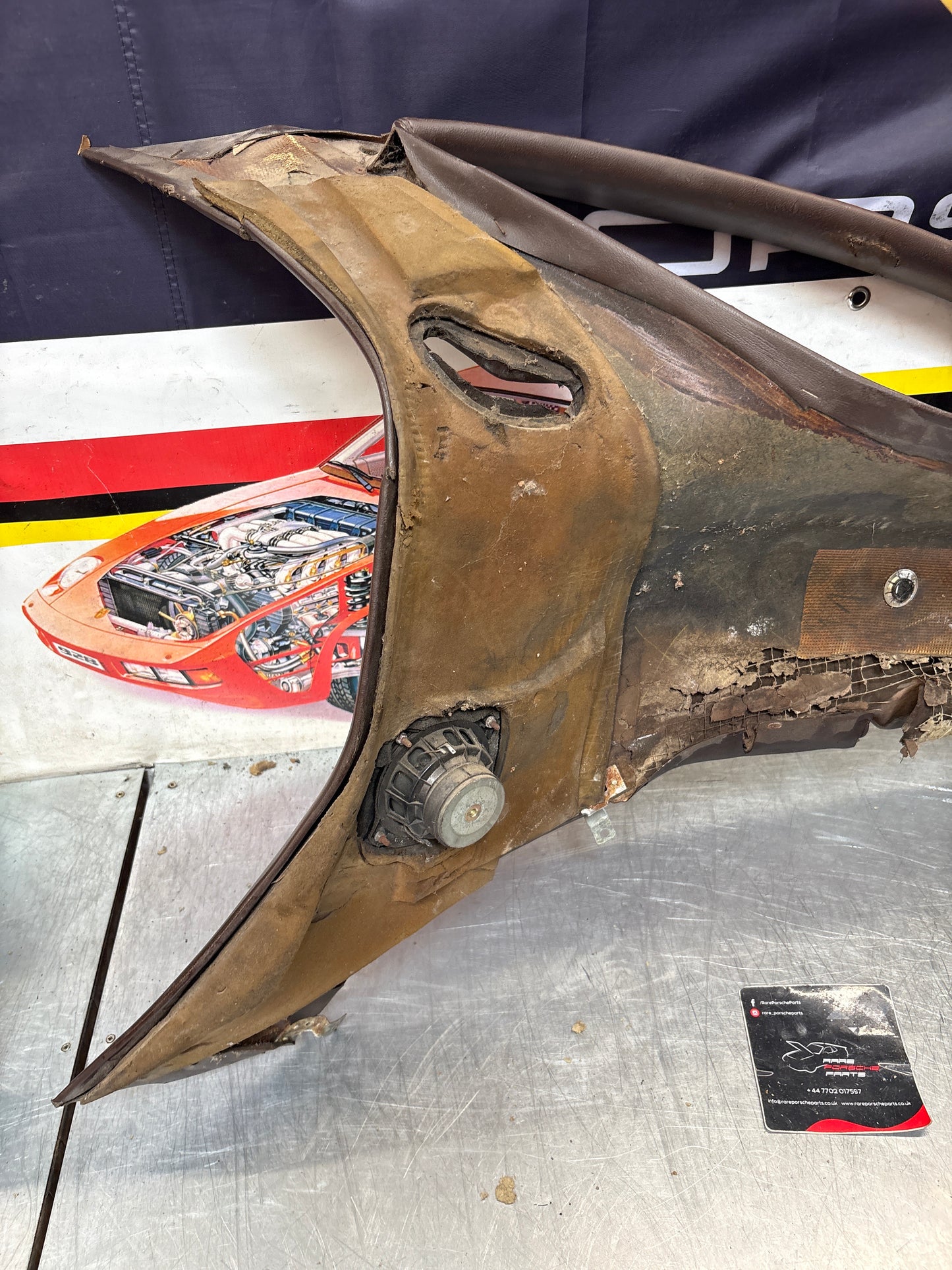 Porsche 928 early left side lower side trim panel, without loudspeaker, burgundy used 92855502102