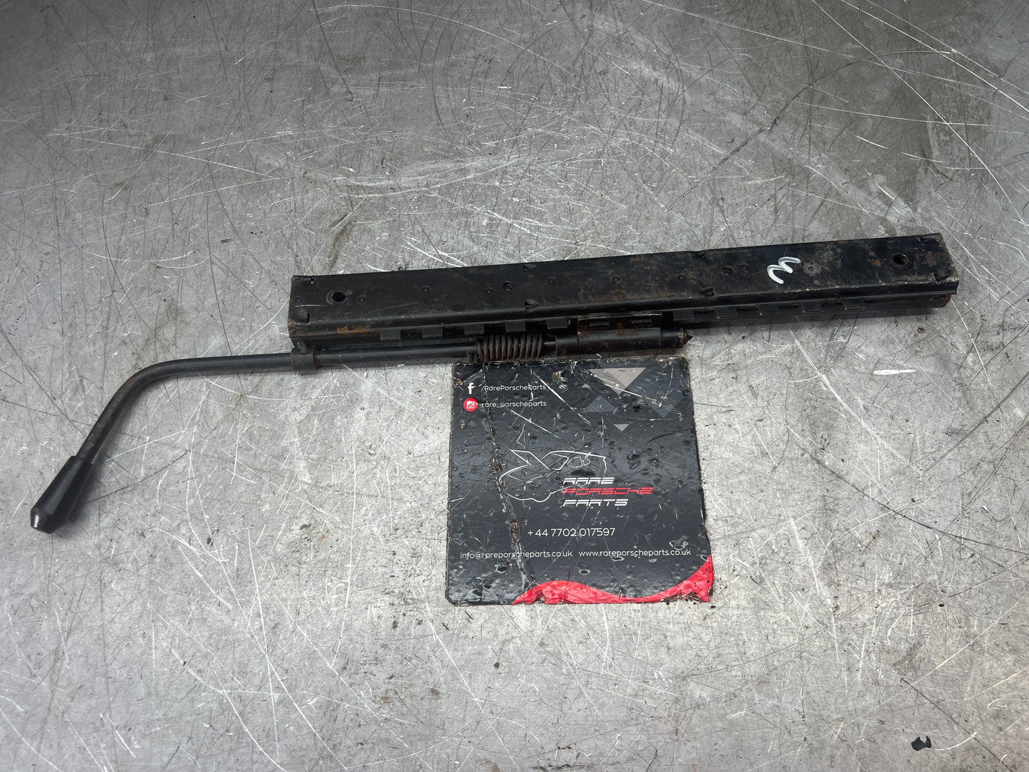 Porsche 924 944 911 left side seat runner with handle, used 92852148902