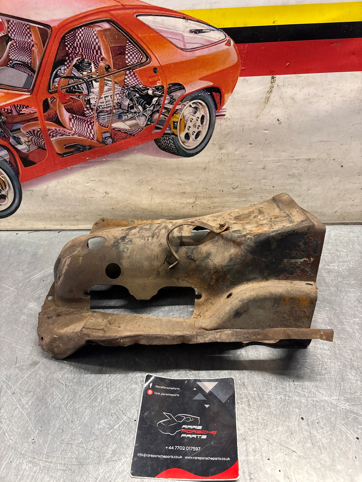 Porsche 914 cylinder cover heat shield, used 022119299A