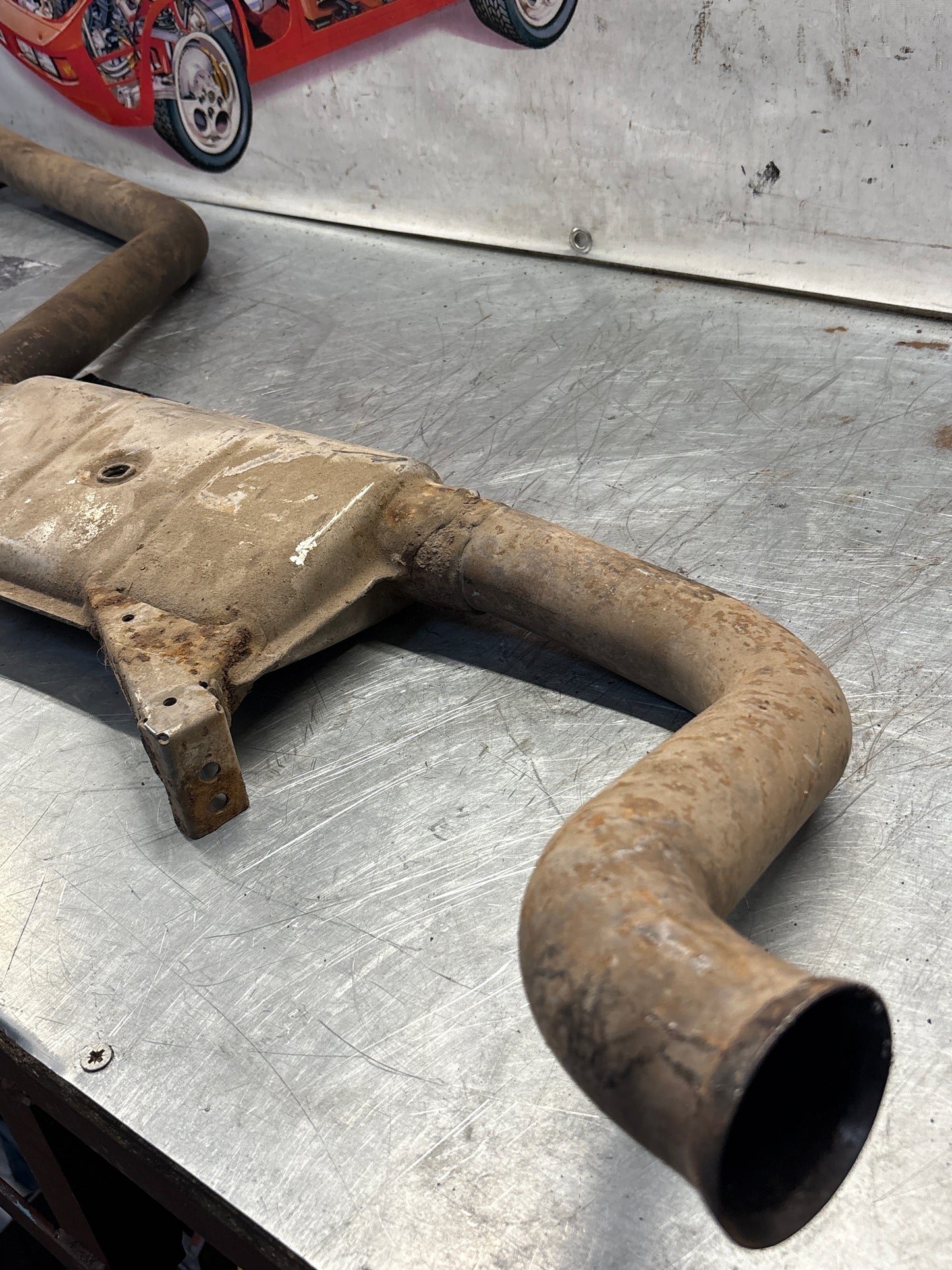 Porsche 928 S4 left middle silencer, used 92811109303