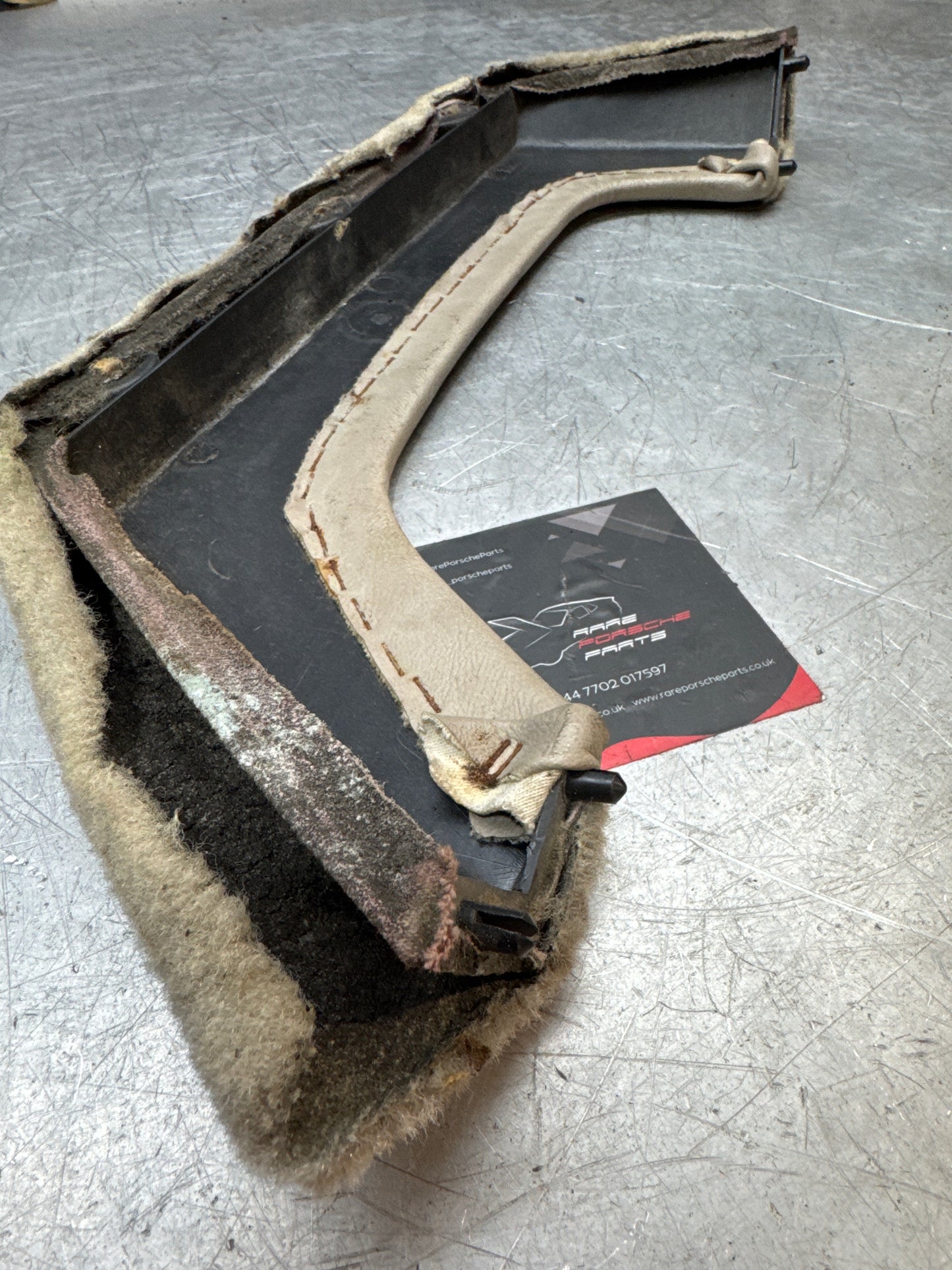 924/944 right, driver side cream carpeted door pocket, used 477867134