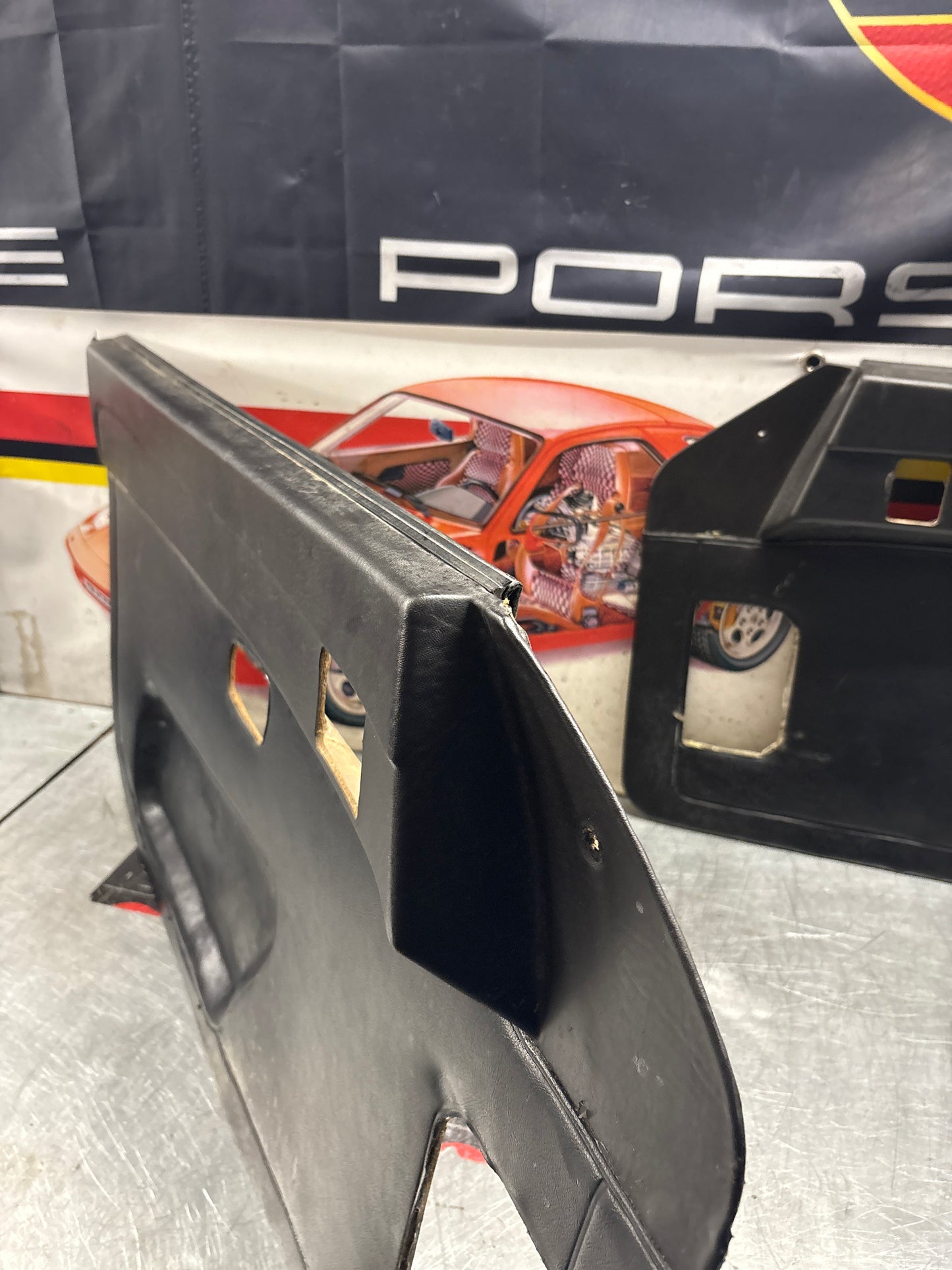 Porsche 924 / 944 Pair of early electric door cards, LHD 477867012 / 477867011