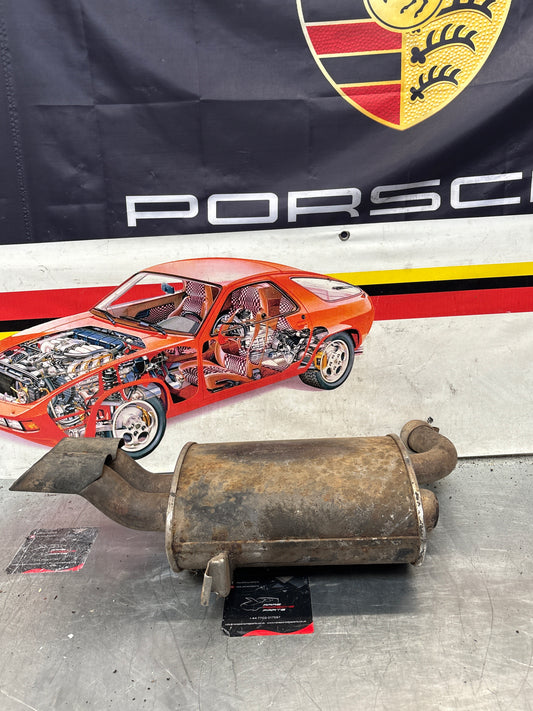 Porsche 928 rear exhaust box, used 92811109704