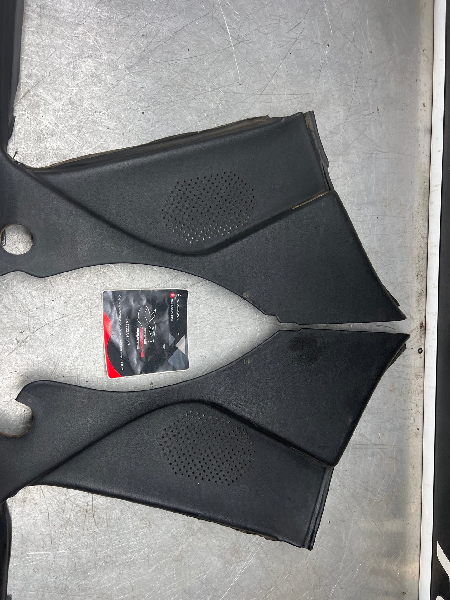 Porsche 944 black rear interior C Post trims/cards. Quarter panel trim used 944555021 944555022