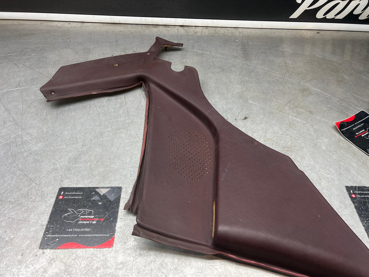 Porsche 944 burgundy rear interior C Post trim/card. Quarter panel trim used 944555021