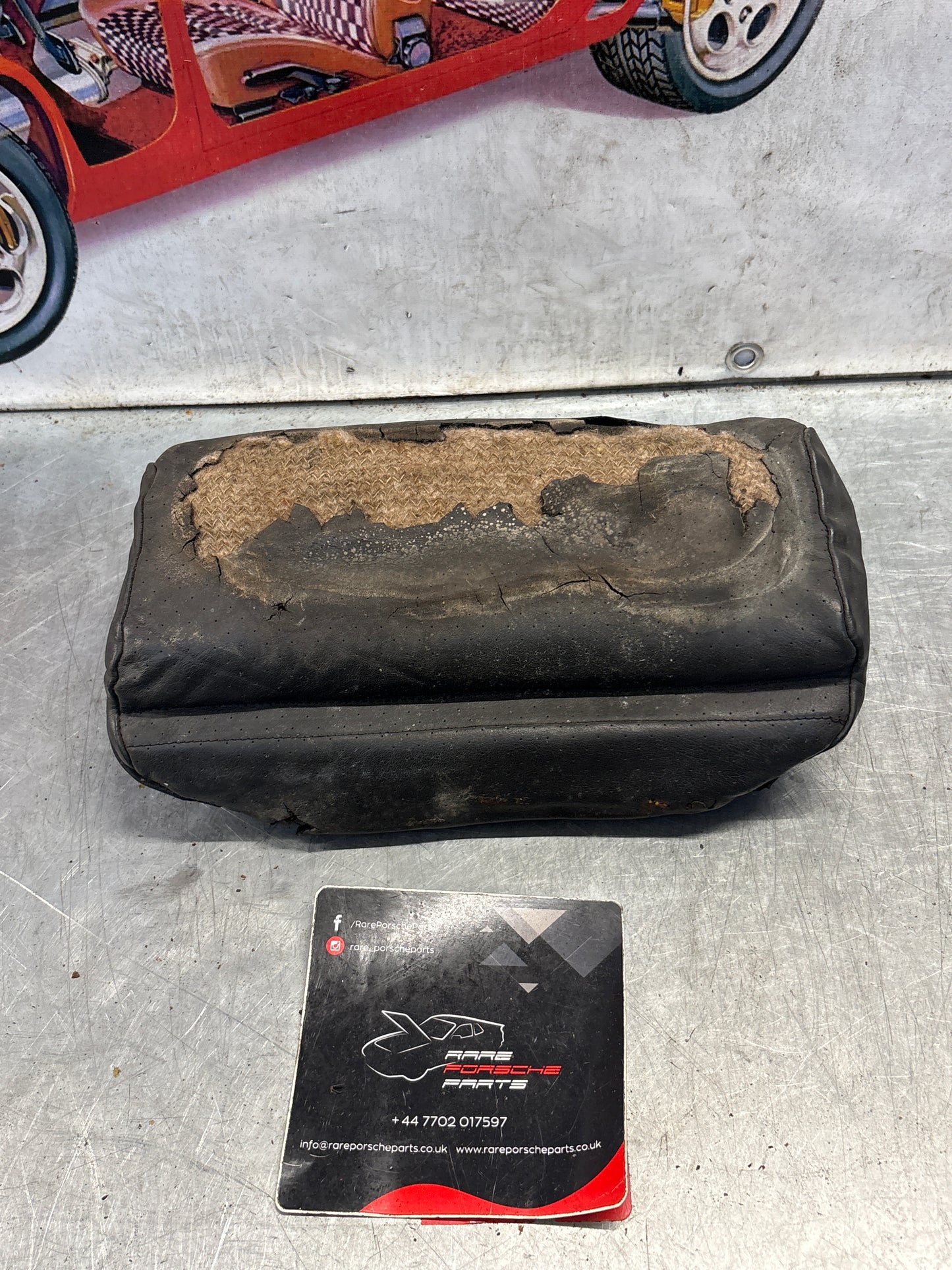 Porsche 928 rear right seat centre cushion, leather, black, used 92852208851