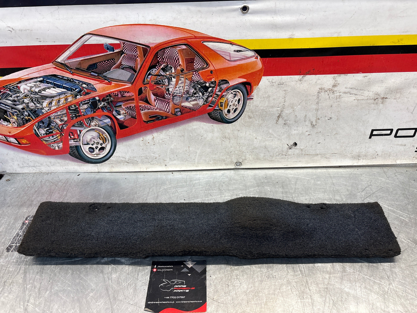 Porsche 928 blue carpeted Tool kit panel cover, used 92855118106