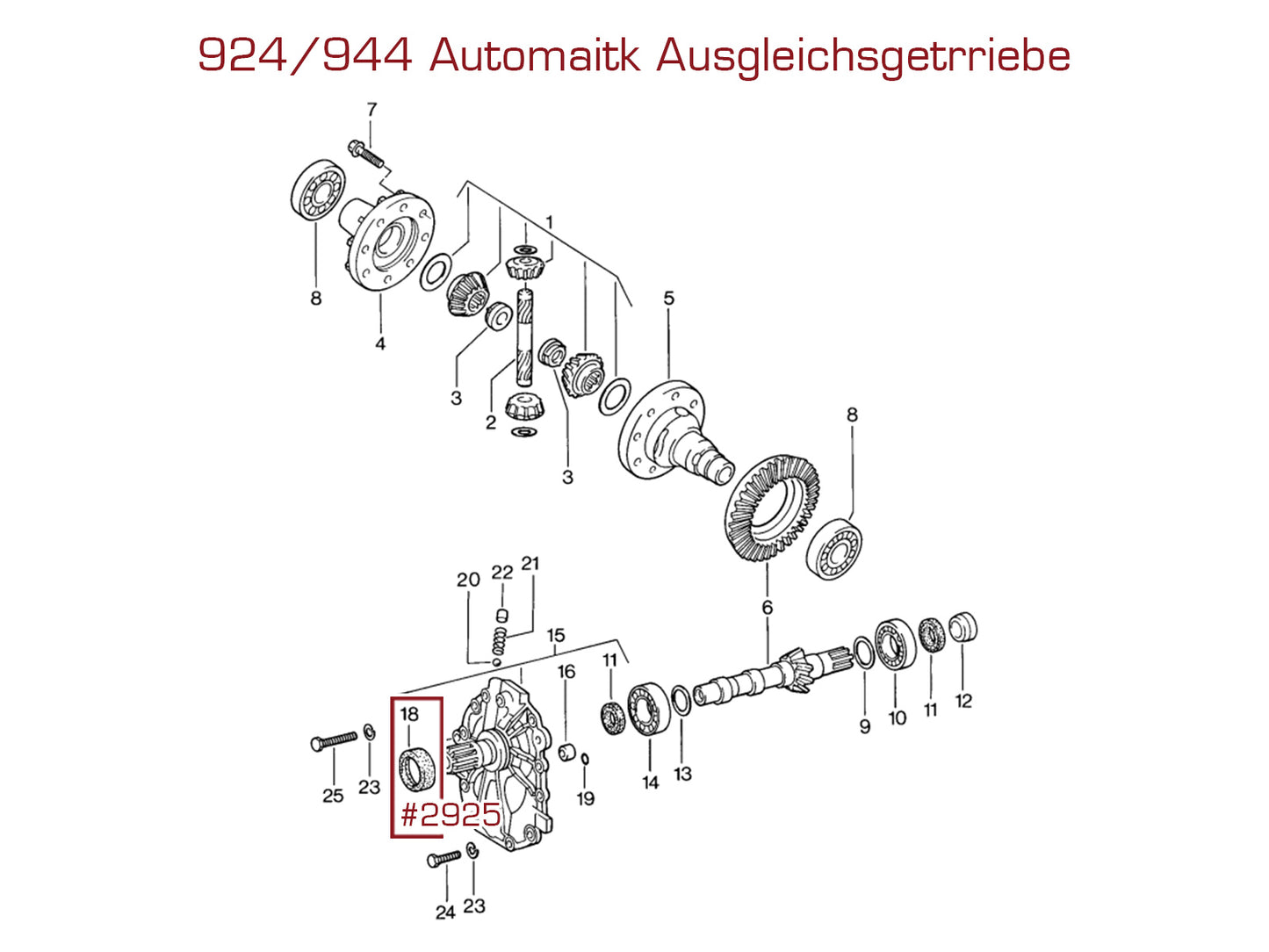 Anello di tenuta dell'albero trasmissione per differenziale Porsche 924 944