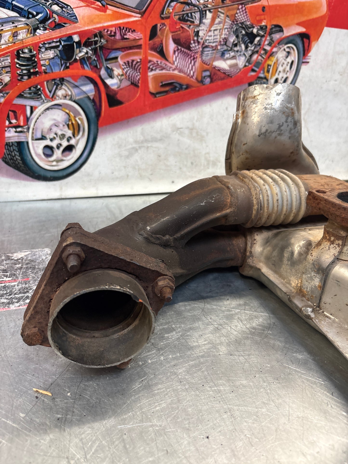 Porsche 911 964 left heat exchanger, used 96421103903