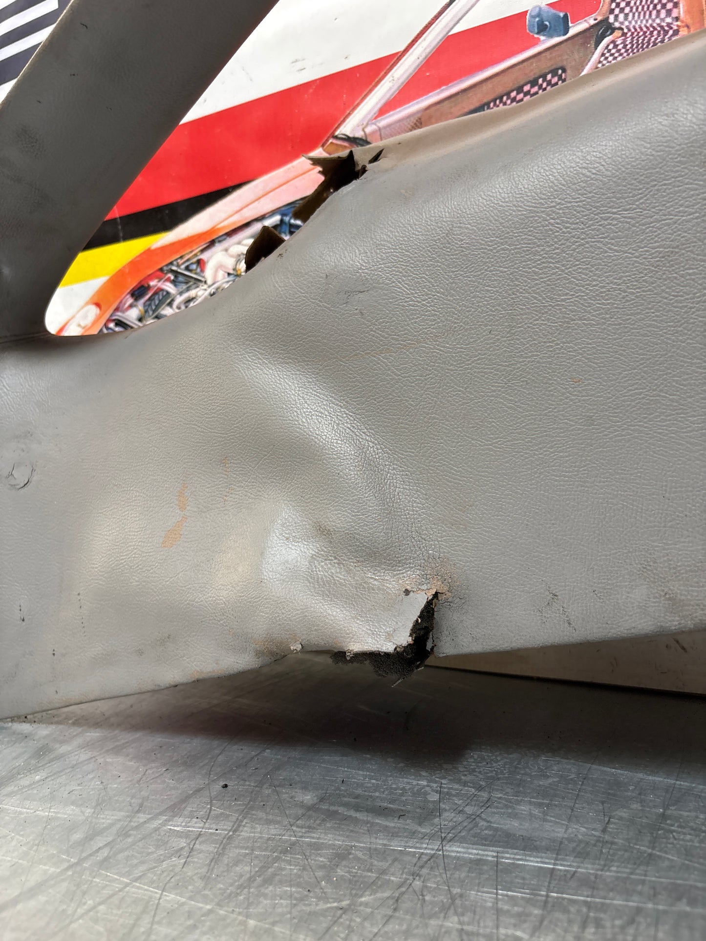 Porsche 928 left side lower side trim panel, grey used 92855502157